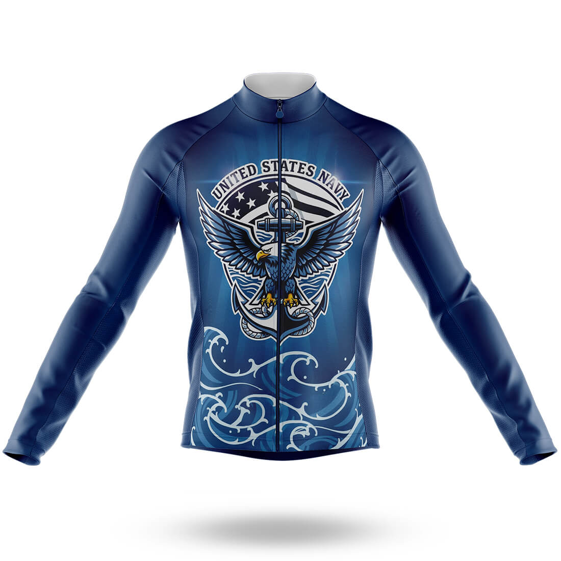 Navy Eagle Anchor - Men's Cycling Long Sleeve Jersey