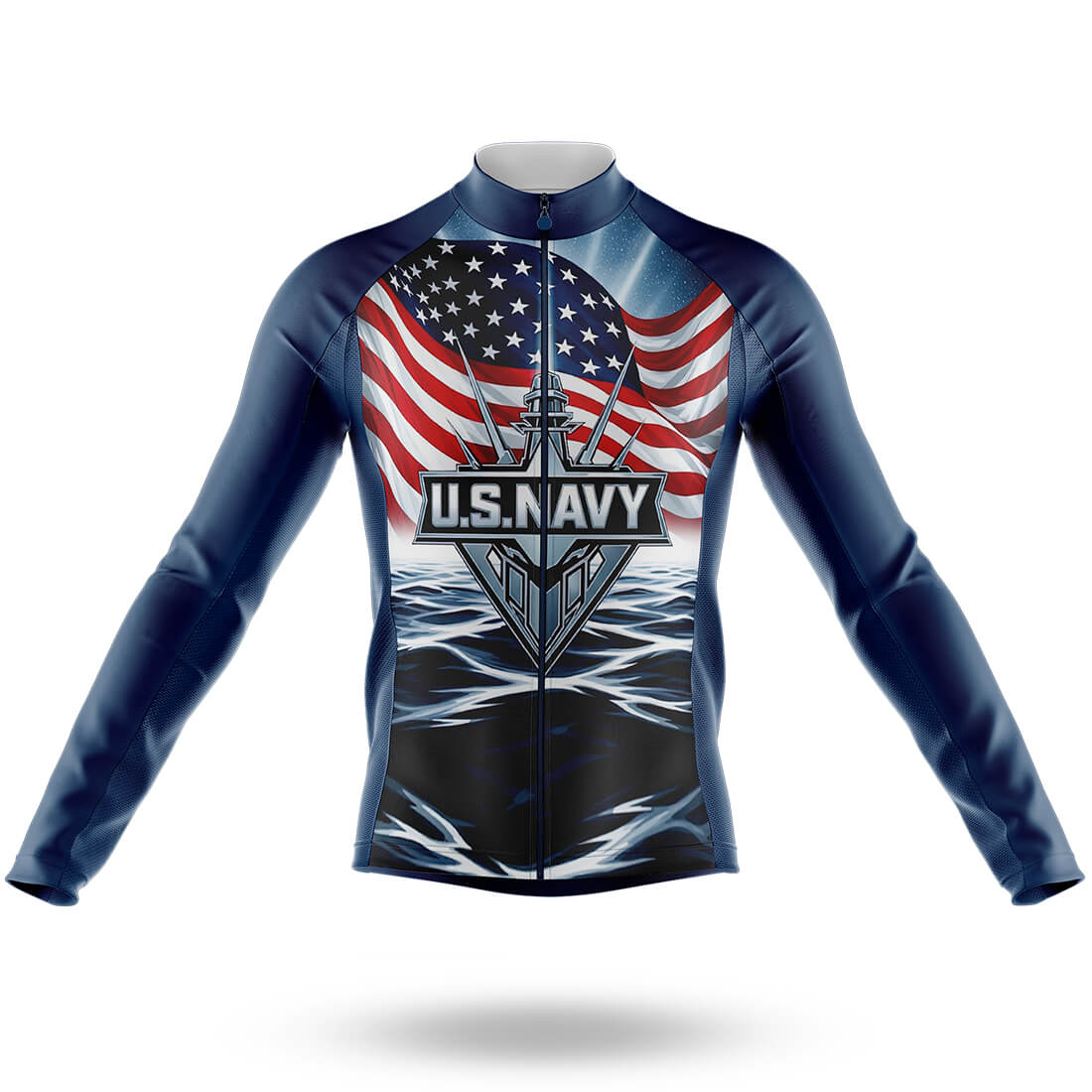 Navy Patriot - Men's Cycling Long Sleeve Jersey