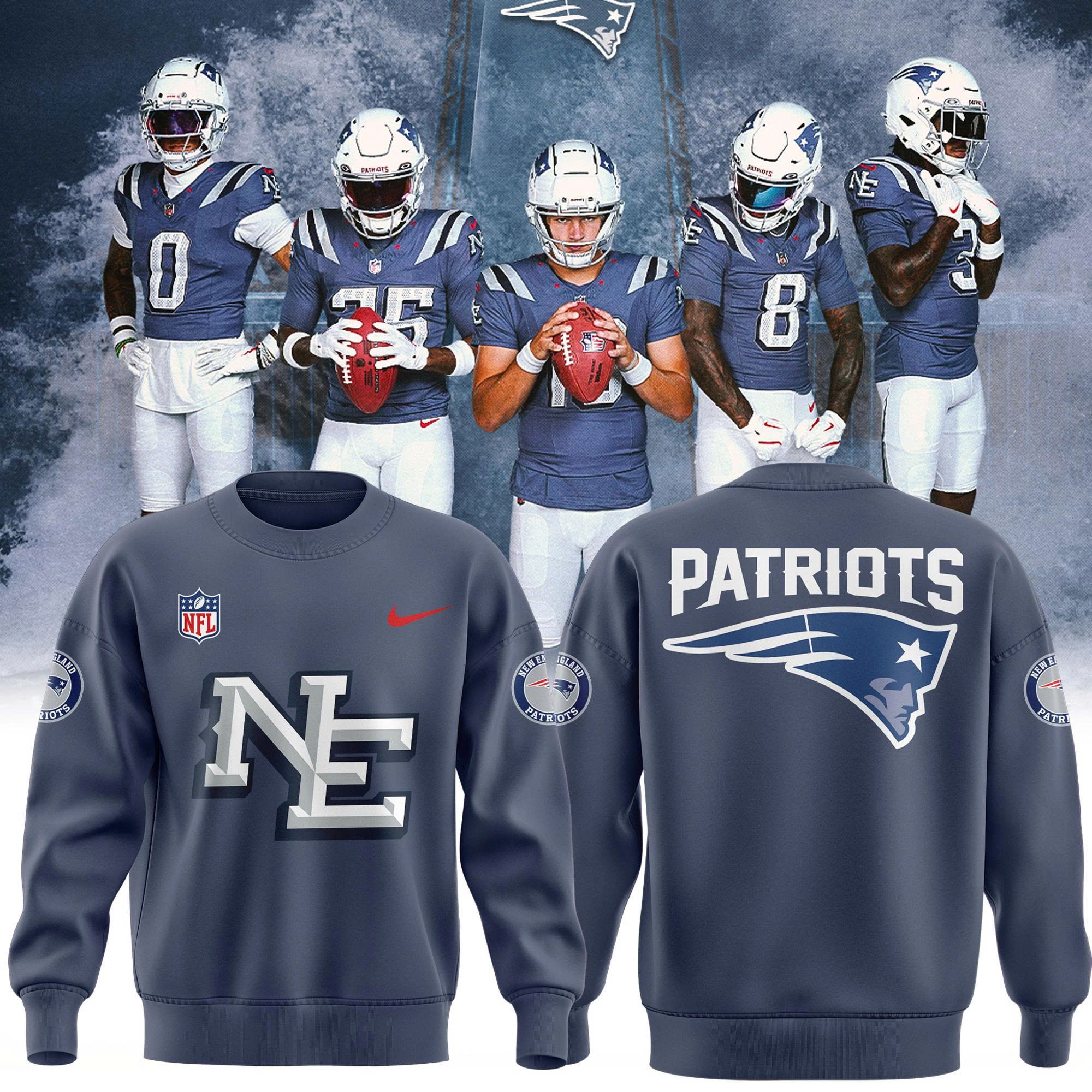 NE Patriots 2025 Nike Rivalries Adult Fleece Norâ€™Easter Sweatshirt