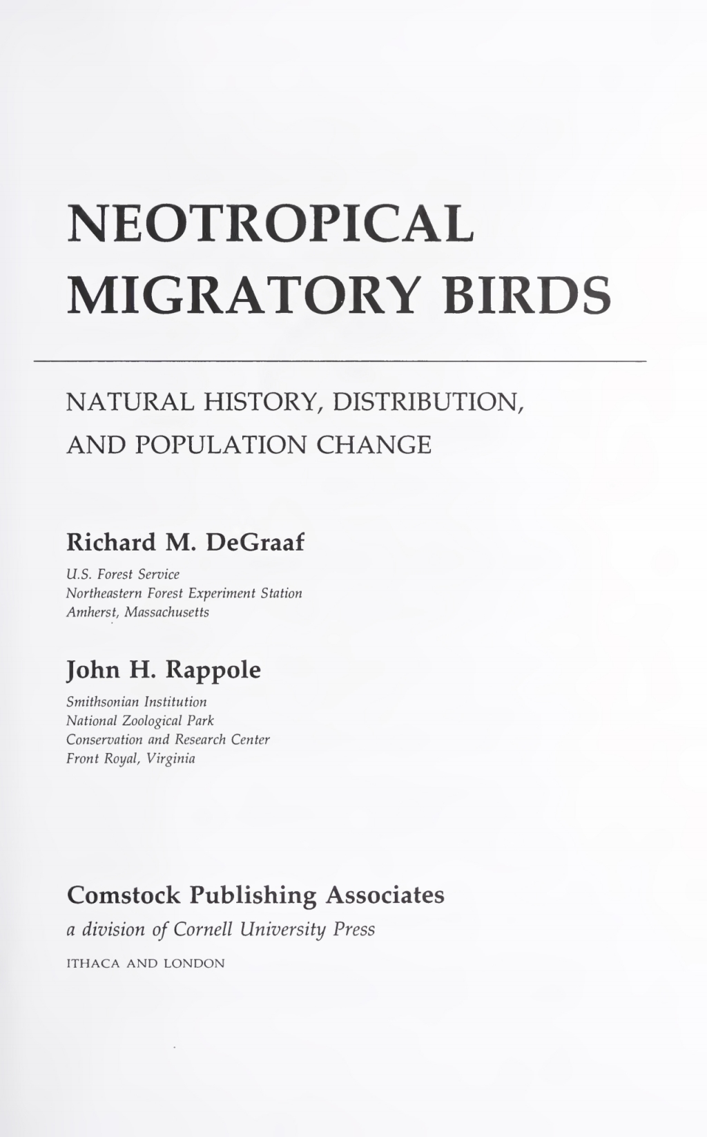 Neotropical Migratory Birds Natural History, Distribution, and Population Change  â€“ PDF/EPUB Version Downloadable
