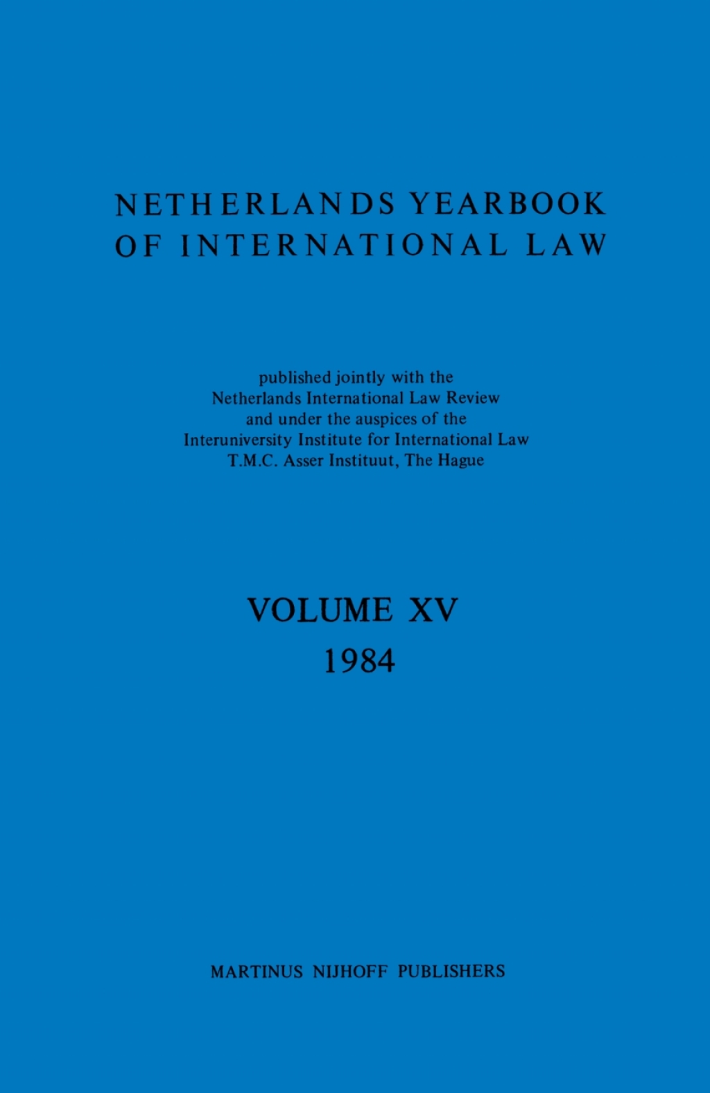 Netherlands Yearbook of International Law 1984  â€“ PDF/EPUB Version Downloadable