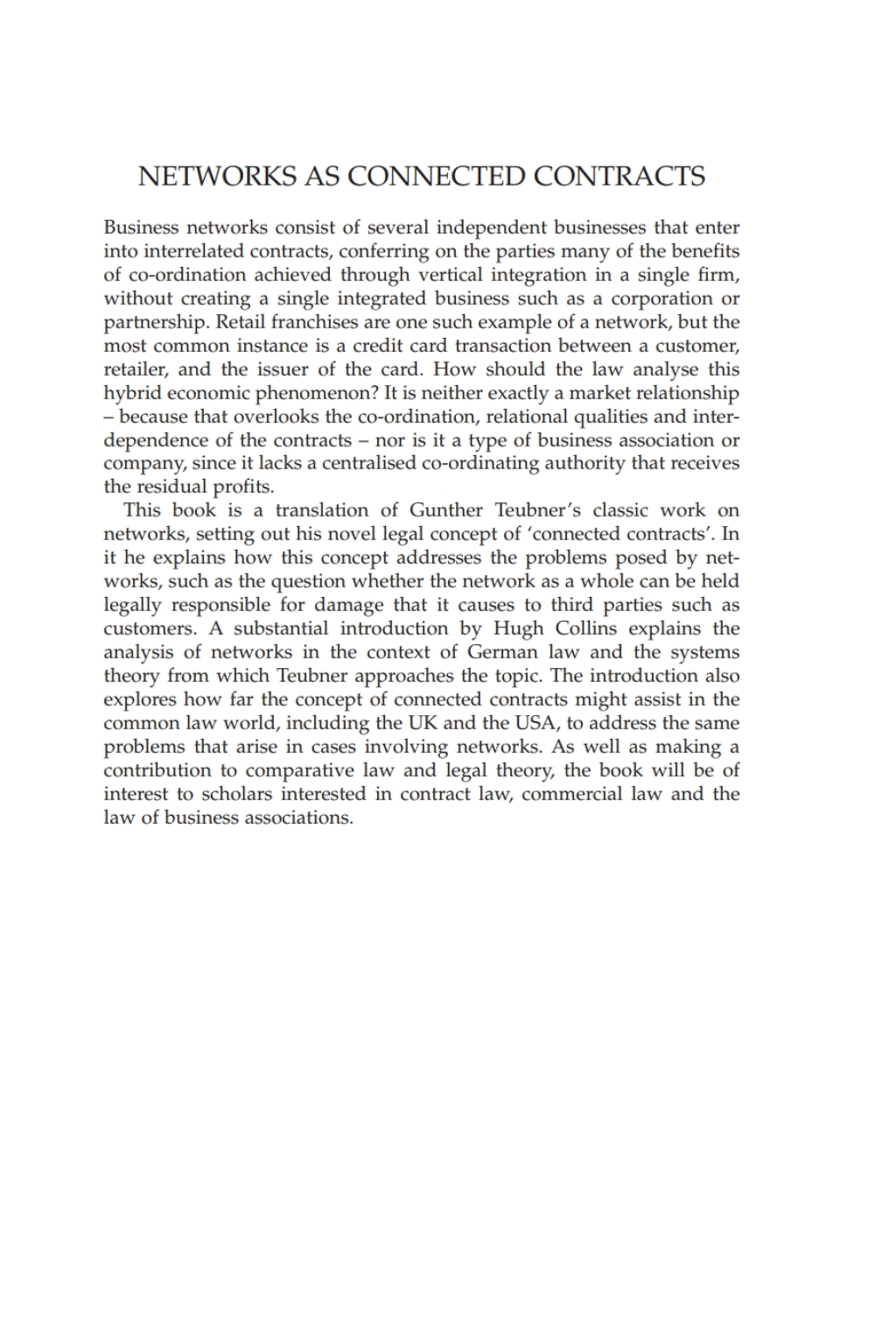 Networks as Connected Contracts Edited with an Introduction by Hugh Collins 1st Edition – PDF/EPUB Version Downloadable Networks as Connected Contracts Edited with an Introduction by Hugh Collins 1st Edition – PDF/EPUB Version Downloadable - Image 1