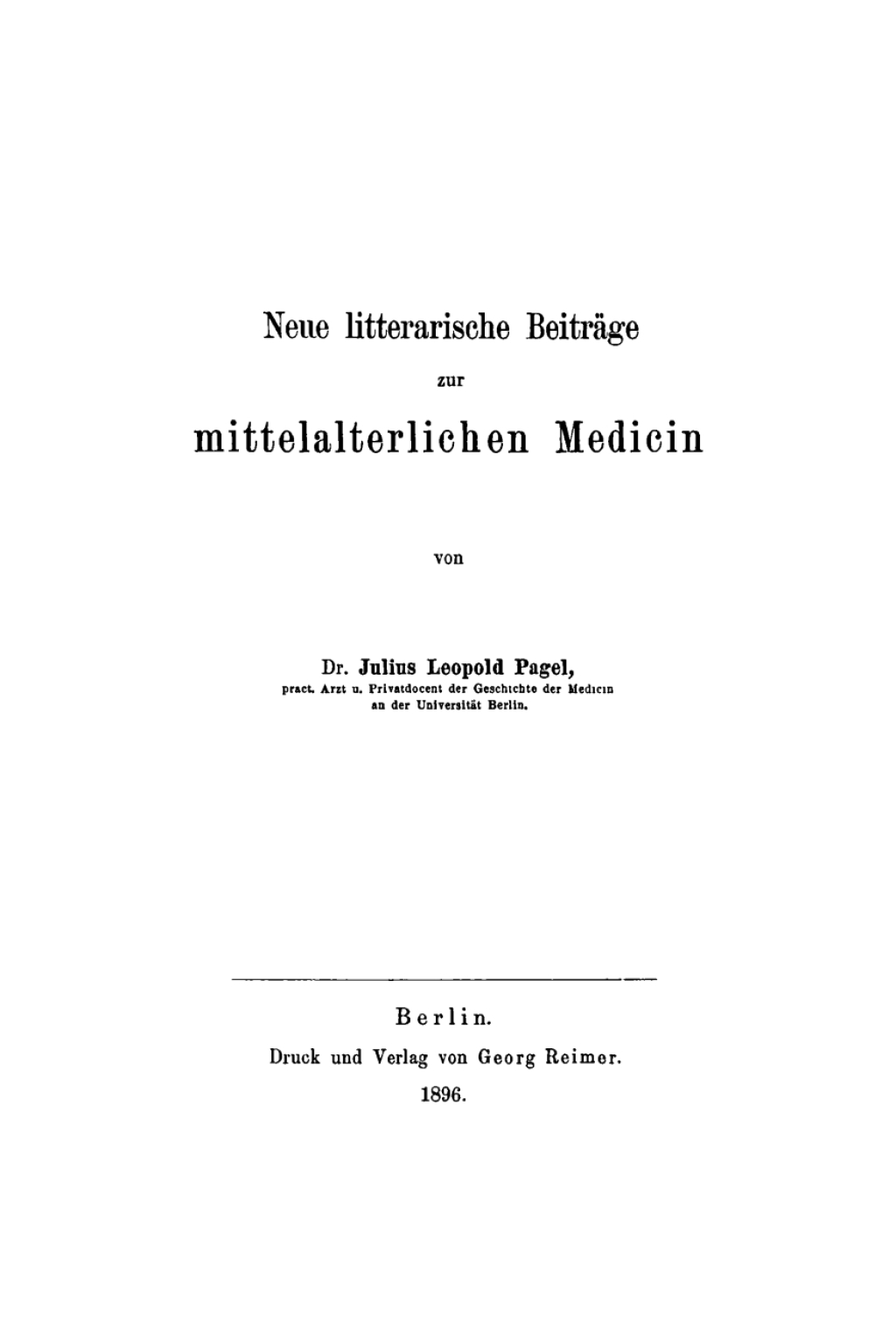 Neue litterarische BeitrÃ¤ge zur mittelalterlichen Medicin 1st Edition â€“ PDF/EPUB Version Downloadable