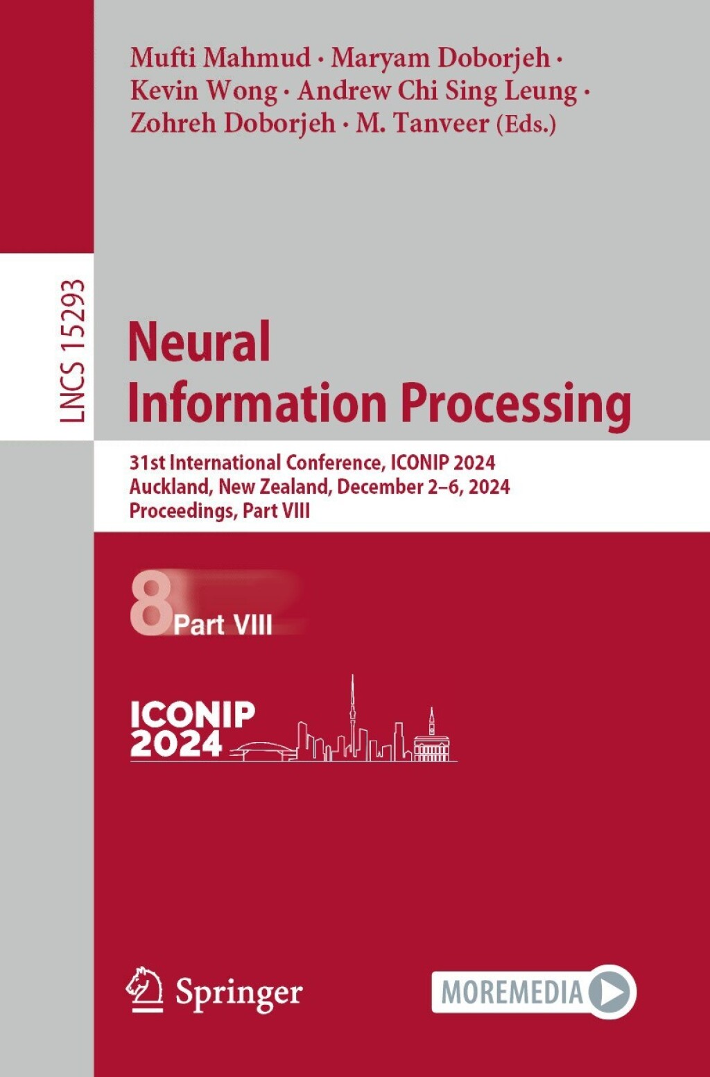 Neural Information Processing 31st International Conference, ICONIP 2024, Auckland, New Zealand, December 2â€“6, 2024, Proceedings, Part VIII  â€“ PDF/EPUB Version Downloadable