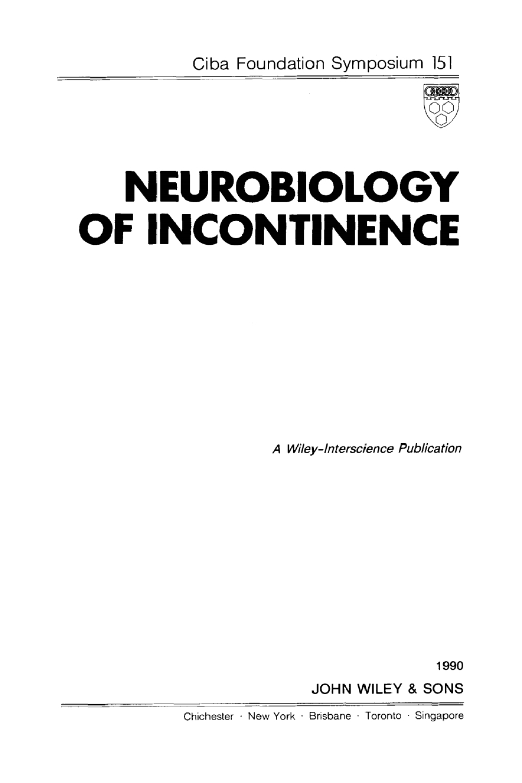 Neurobiology of Incontinence 1st Edition â€“ PDF/EPUB Version Downloadable