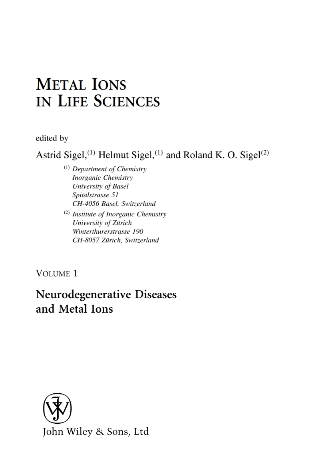 Neurodegenerative Diseases and Metal Ions Metal Ions in Life Sciences 1st Edition â€“ PDF/EPUB Version Downloadable