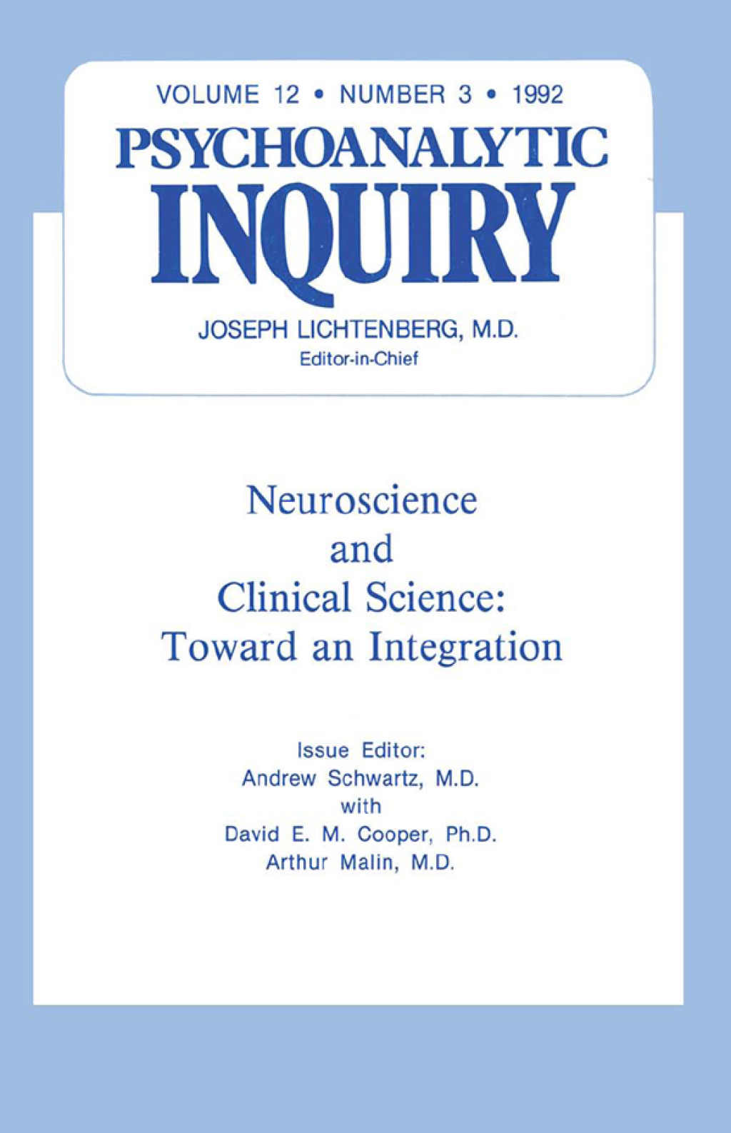Neuroscience Psychoanalytic Inquiry, 12.3 1st Edition â€“ PDF/EPUB Version Downloadable