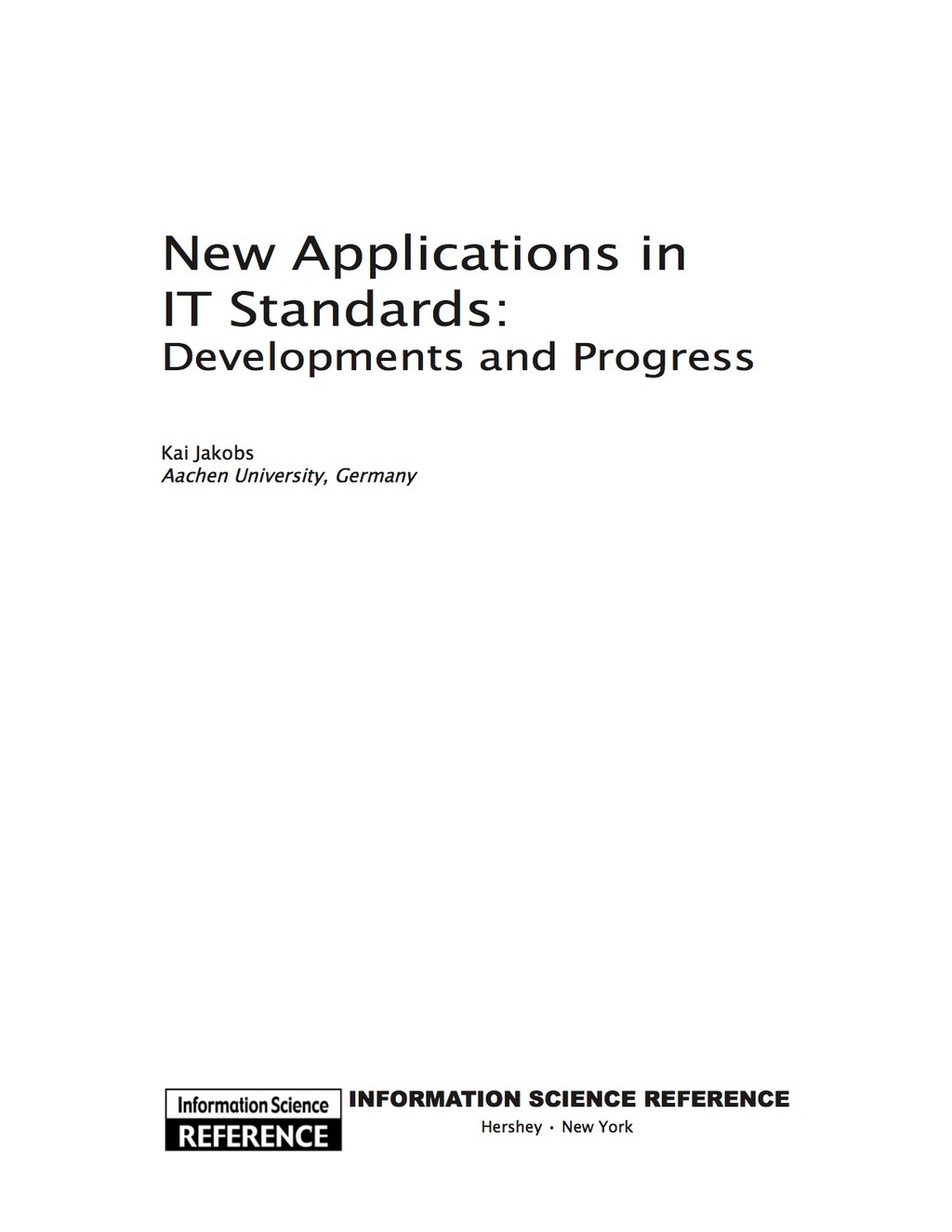 New Applications in IT Standards  â€“ PDF/EPUB Version Downloadable