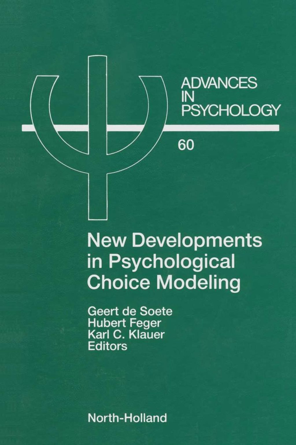 New Developments in Psychological Choice Modeling  â€“ PDF/EPUB Version Downloadable