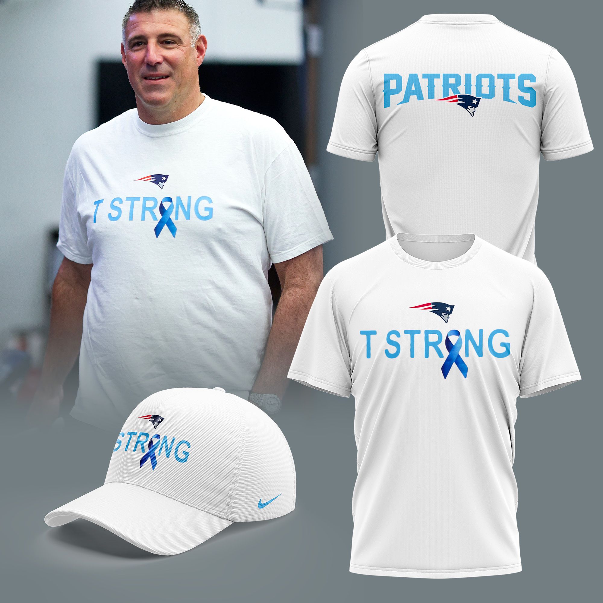 New England Patriots Men's "T STRONG" Cotton T-Shirt