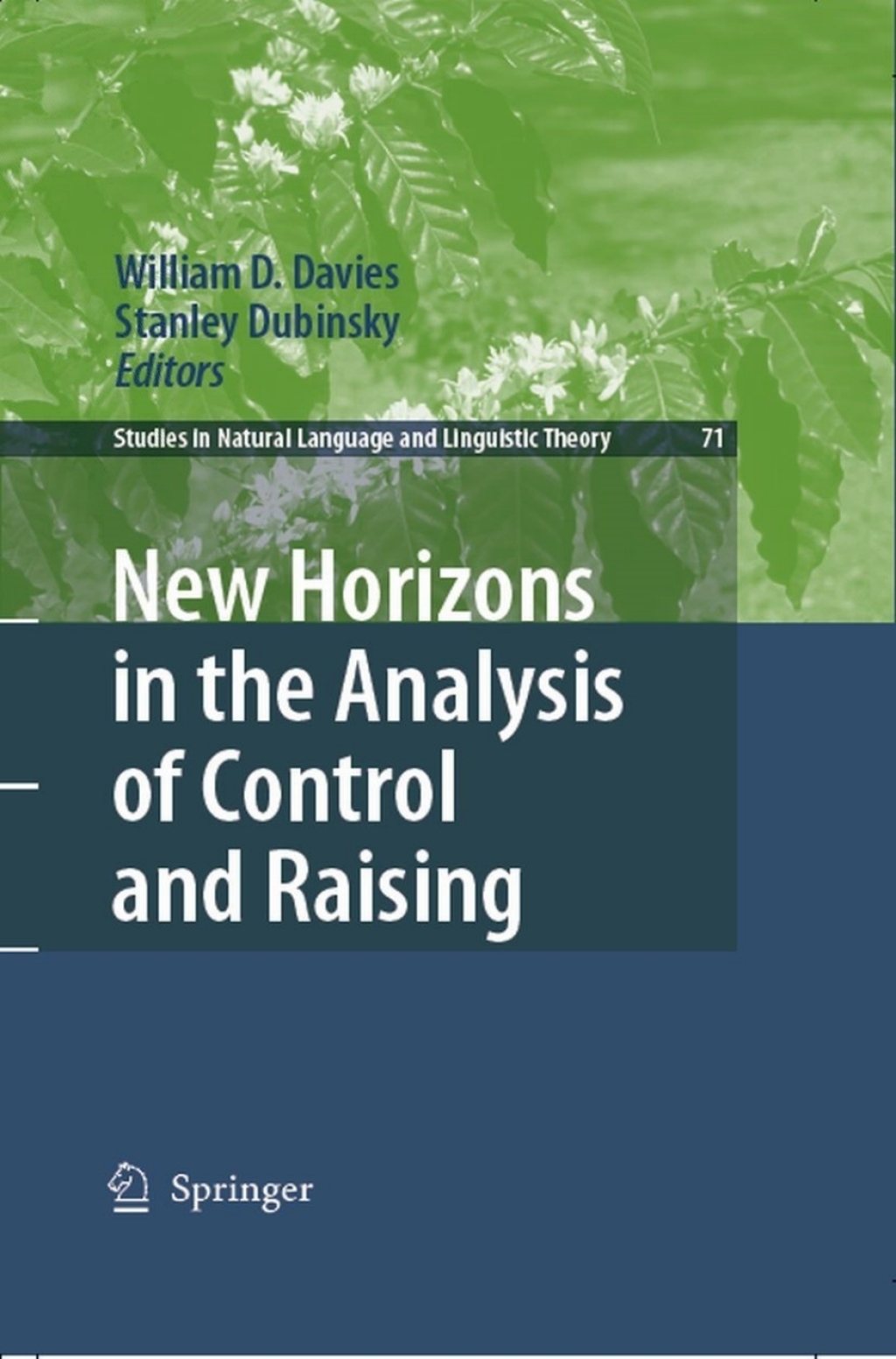 New Horizons in the Analysis of Control and Raising 1st Edition â€“ PDF ...