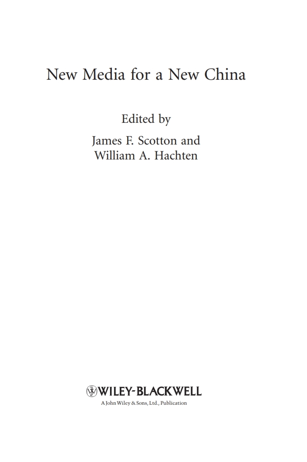 New Media for a New China 1st Edition â€“ PDF/EPUB Version Downloadable