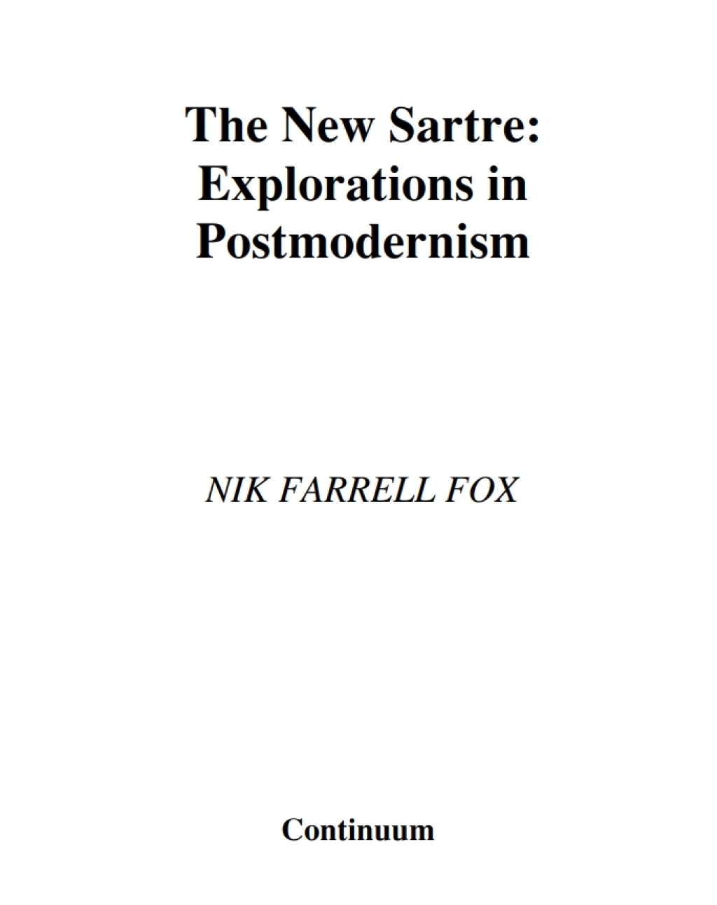 New Sartre 1st Edition â€“ PDF/EPUB Version Downloadable