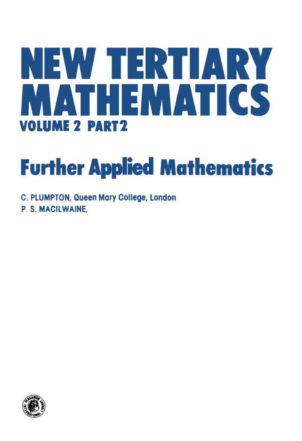 New Tertiary Mathematics Further Applied Mathematics  â€“ PDF/EPUB Version Downloadable