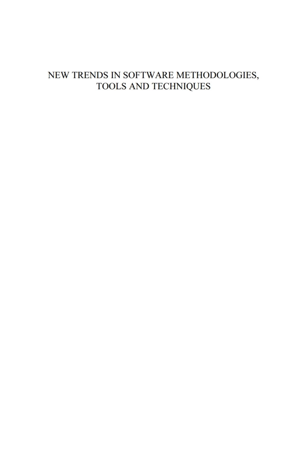 New Trends in Software Methodologies, Tools and Techniques Proceedings of the Fifteenth SoMeT_16 1st Edition â€“ PDF/EPUB Version Downloadable
