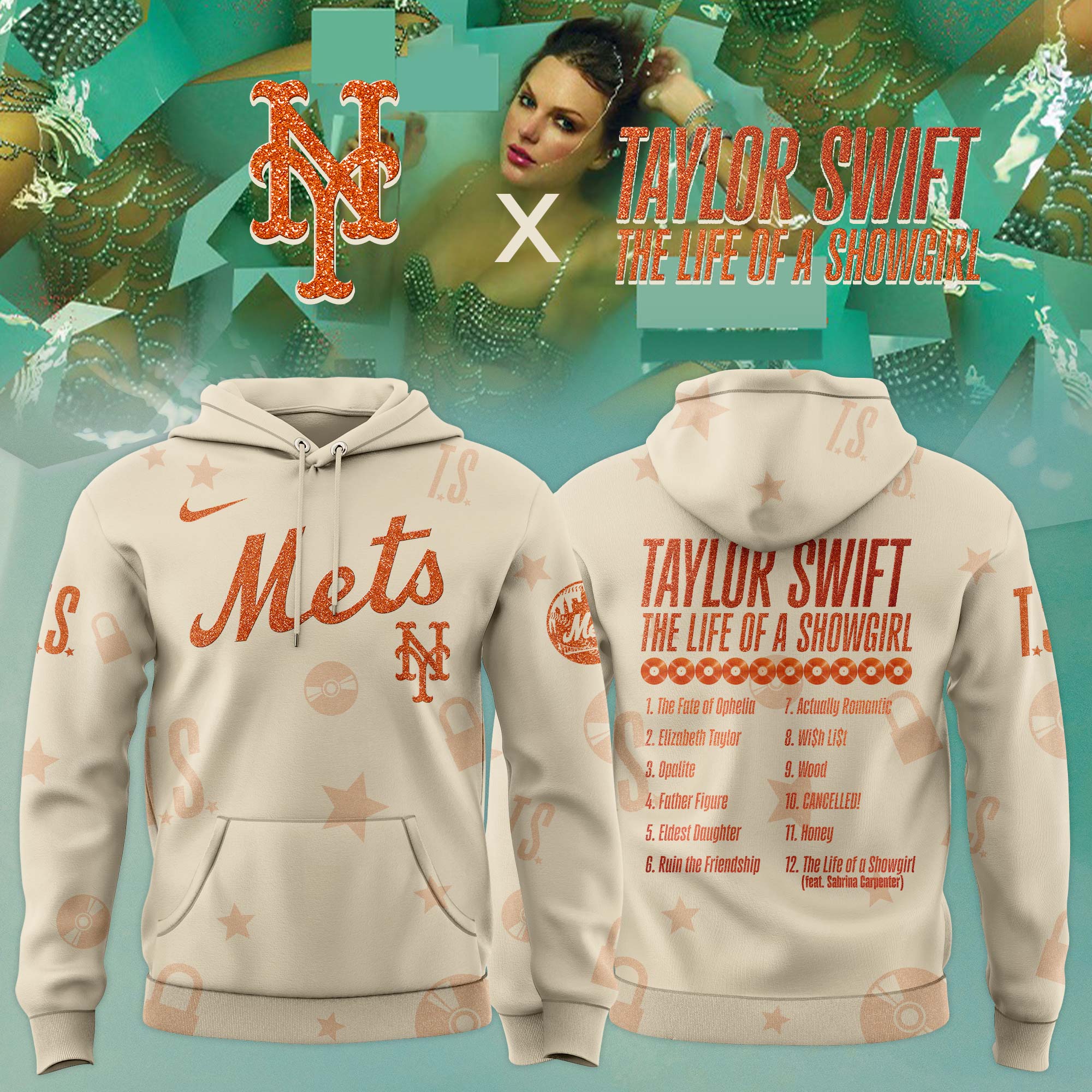 New York Mets MLB x Taylor Swift â€œThe Life of a Showgirlâ€ 2025 Limited Editions Hoodie