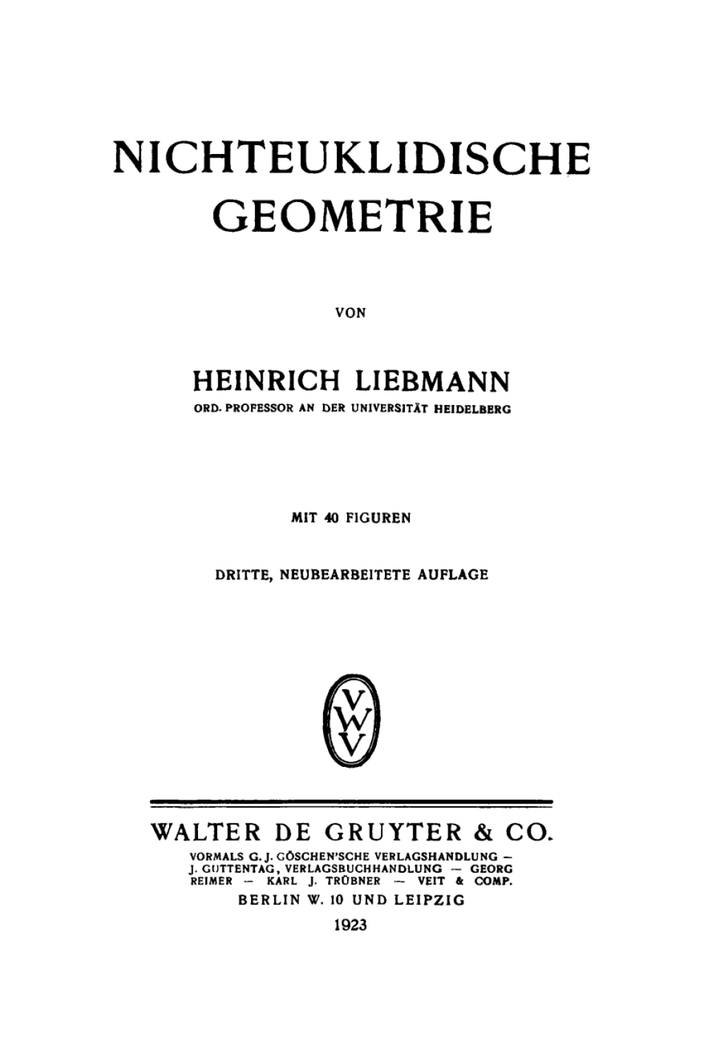 Nichteuklidische Geometrie 3rd Edition â€“ PDF/EPUB Version Downloadable
