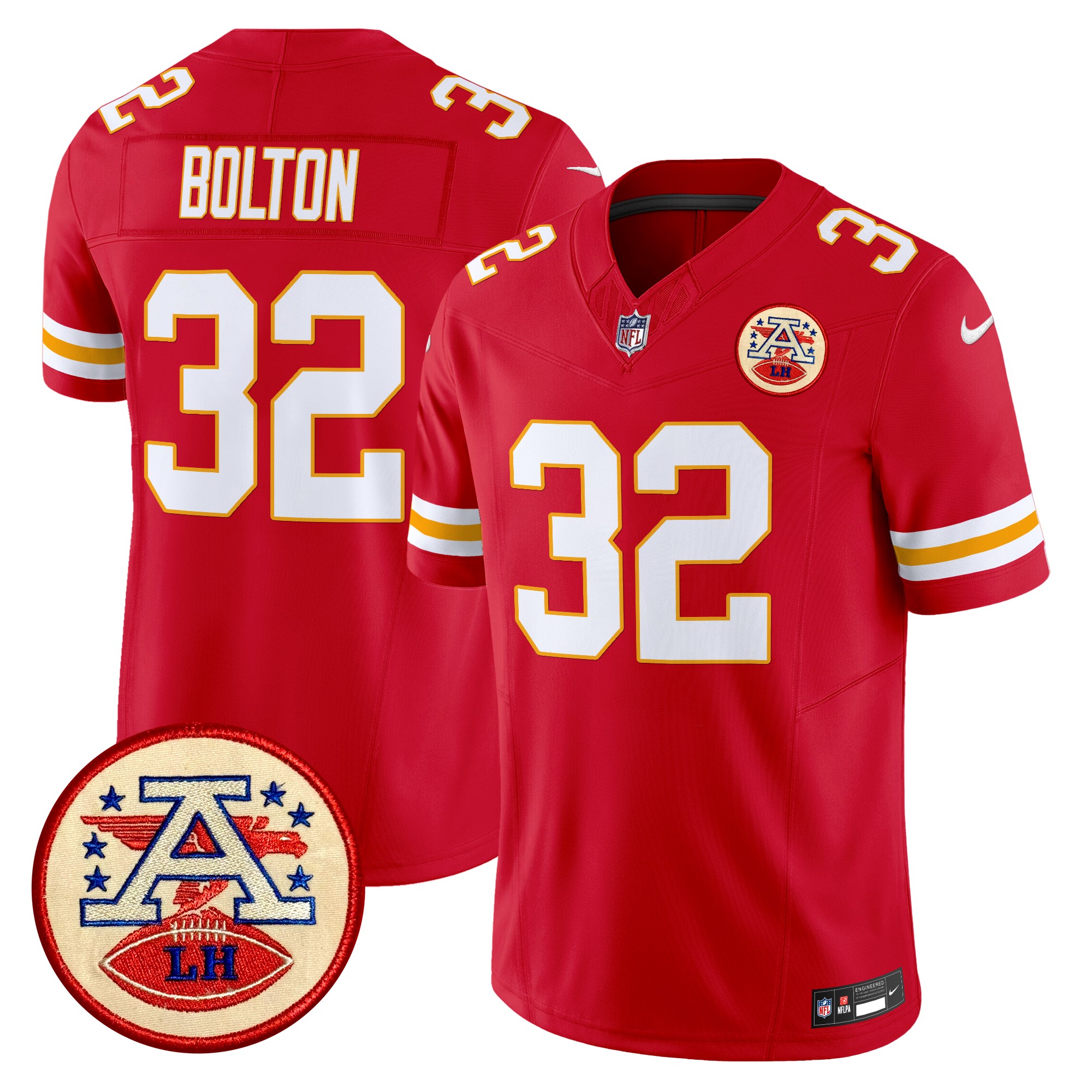 Nick Bolton Men's Kansas City Chiefs 2024 Lamar Hunt Patch Vapor Limited Red Jersey - All Stitched