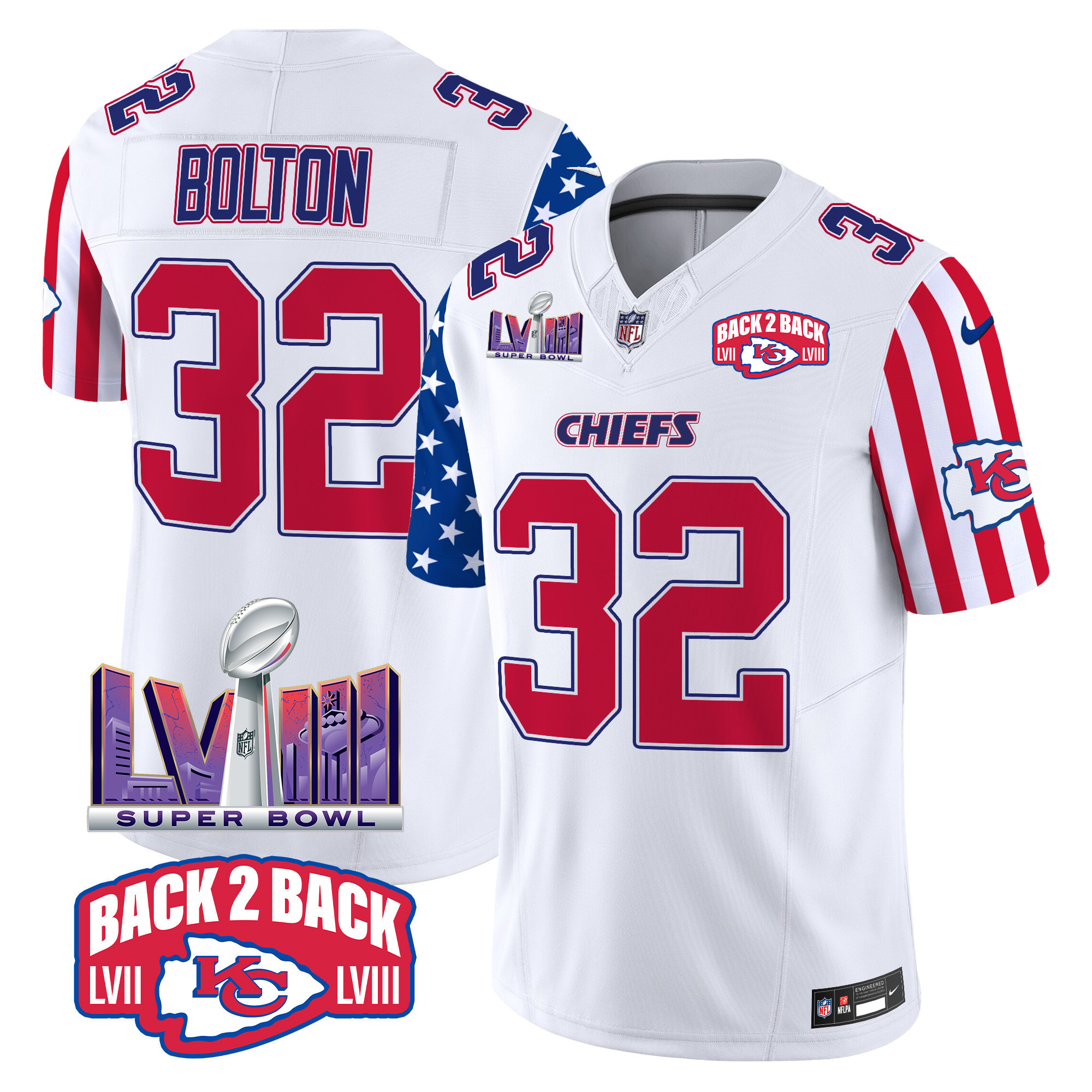 Nick Bolton Men's Kansas City Chiefs American Style Vapor Limited White Jersey - All Stitched