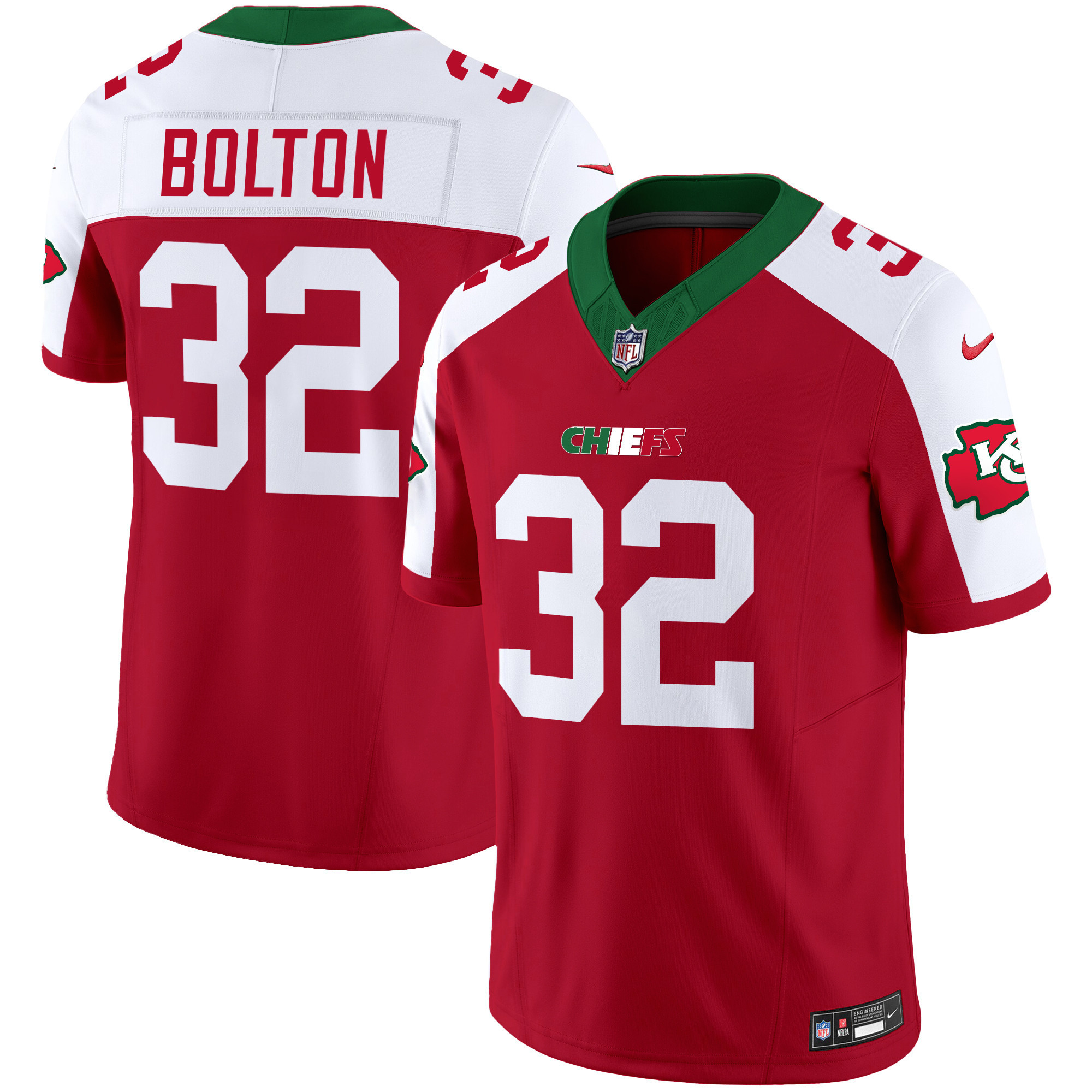 Nick Bolton Men's Kansas City Chiefs Mexico Vapor Limited Red Alternate Jersey - All Stitched