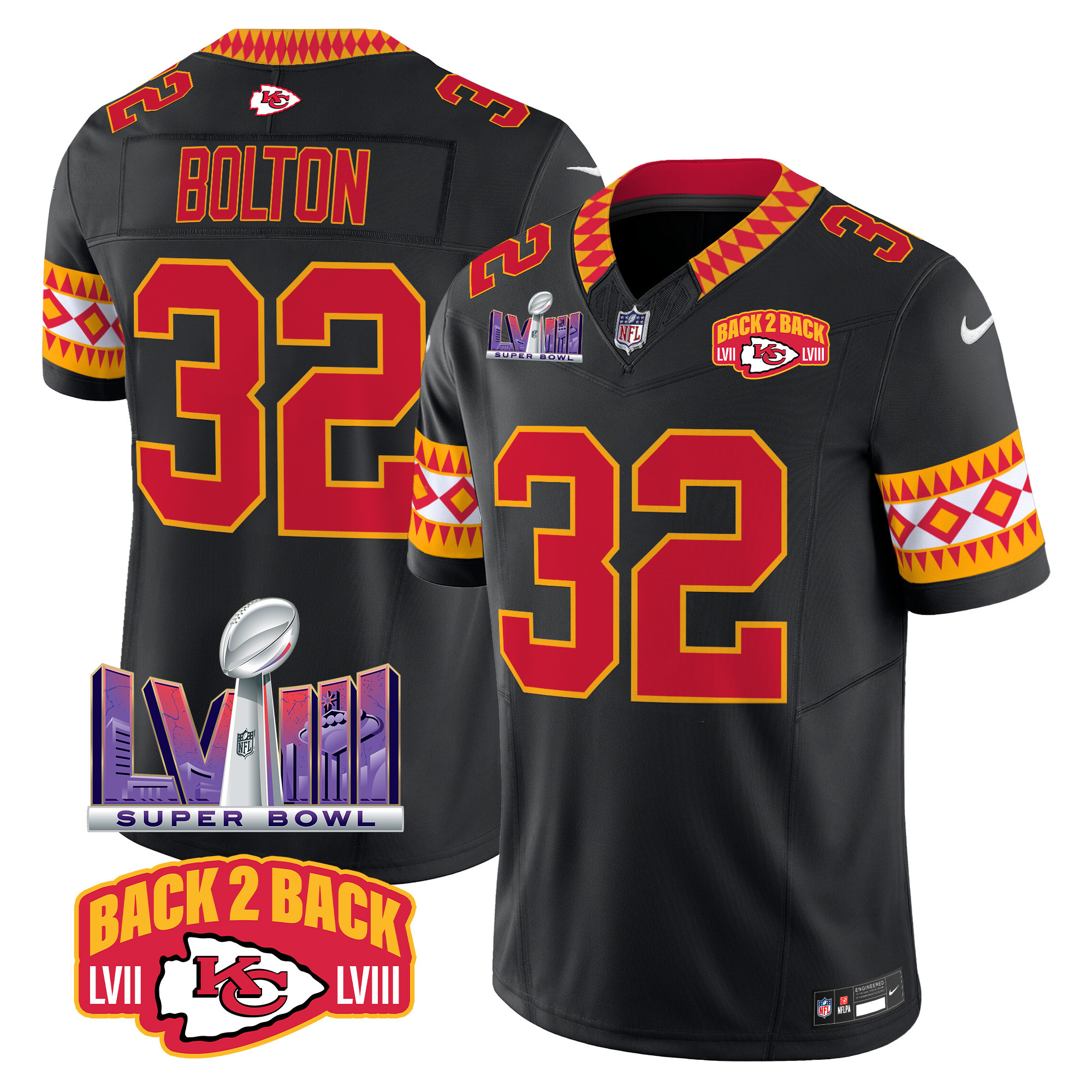 Nick Bolton Men's Kansas City Chiefs Special Vapor Limited Black Jersey - All Stitched