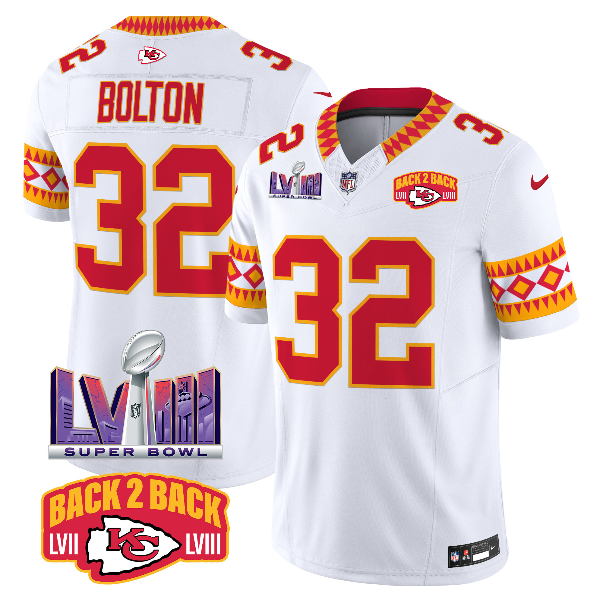 Nick Bolton Men's Kansas City Chiefs Special Vapor Limited White Jersey - All Stitched
