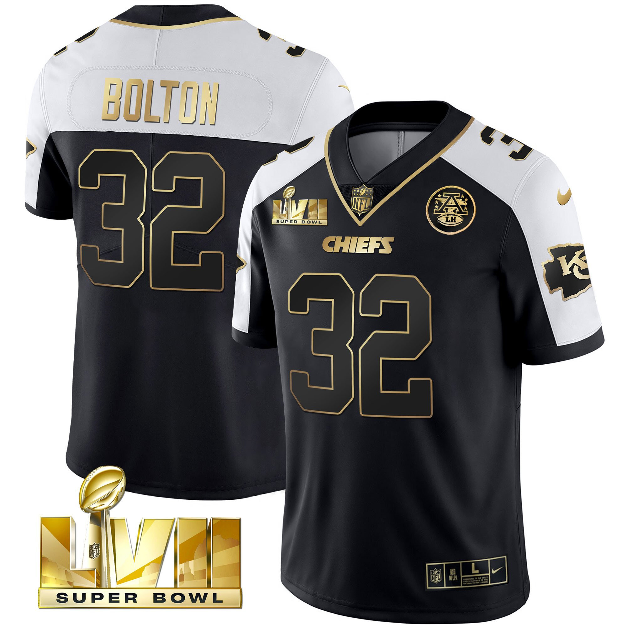 Nick Bolton Men's Kansas City Chiefs Super Bowl Vapor Gold Alternate Jersey - All Stitched