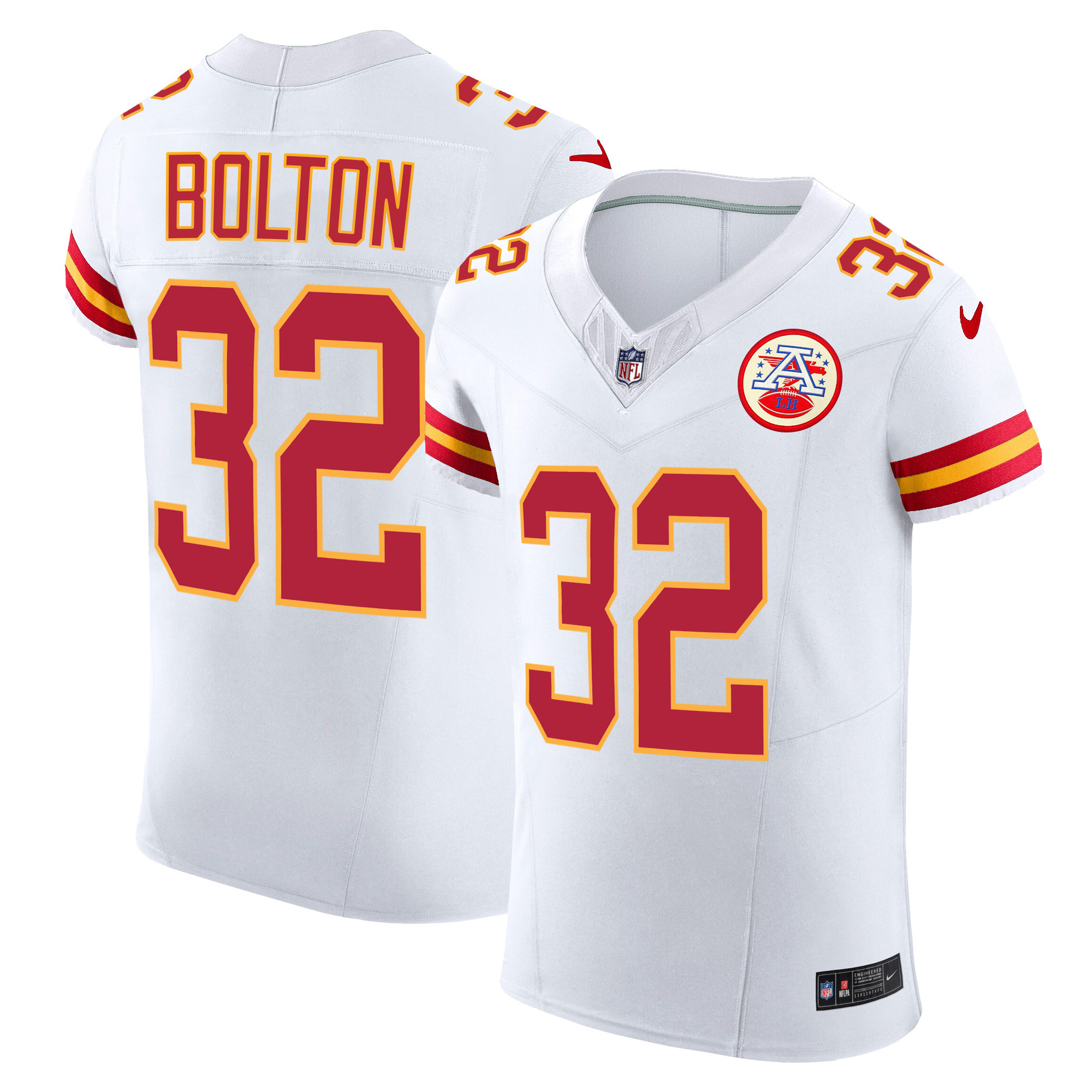 Nick Bolton Men's Kansas City Chiefs Vapor Elite White Jersey - All Stitched