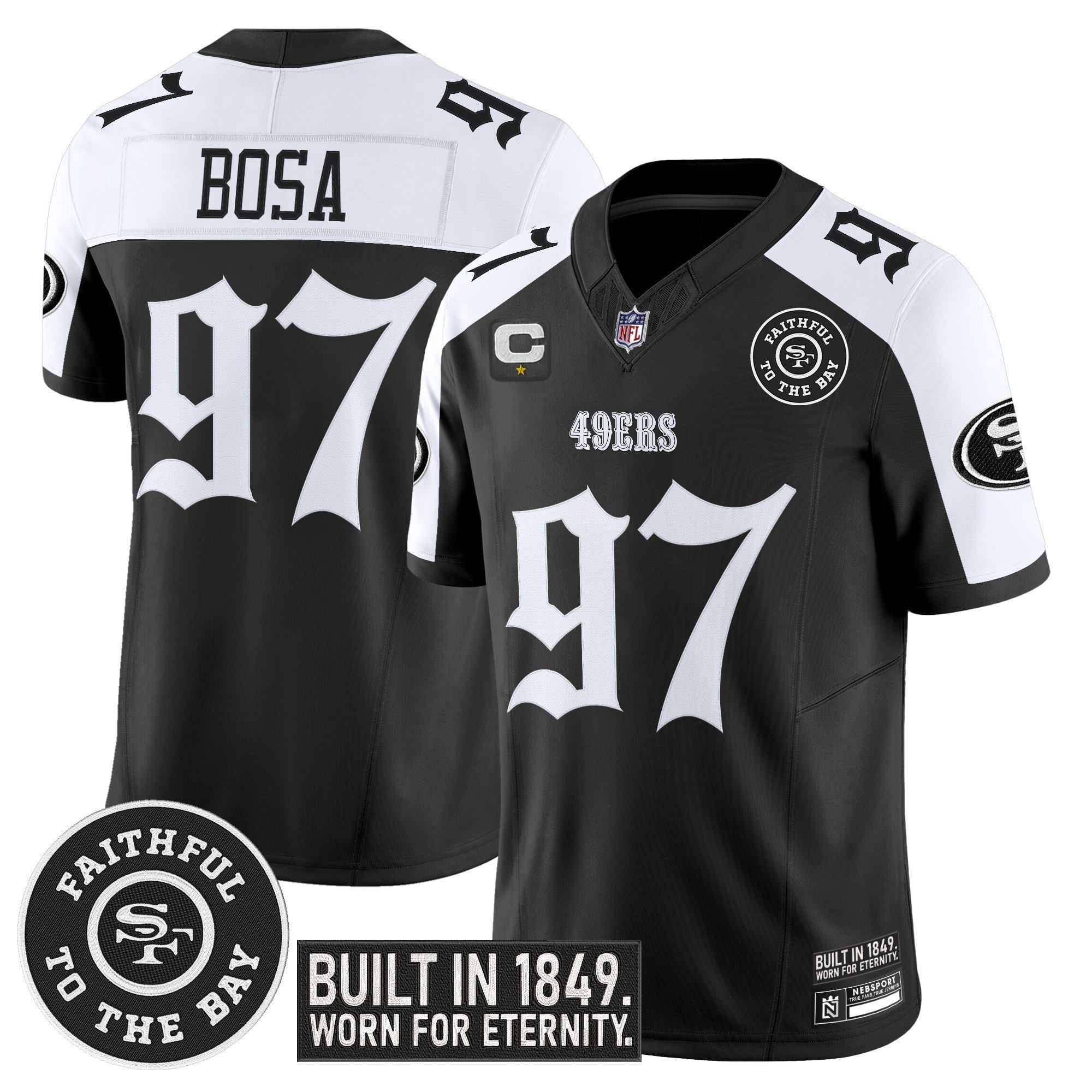 Nick Bosa Men's San Francisco 49ers 'Fog City Gothic Edition' Vapor Limited Alternate Jersey - All Stitched