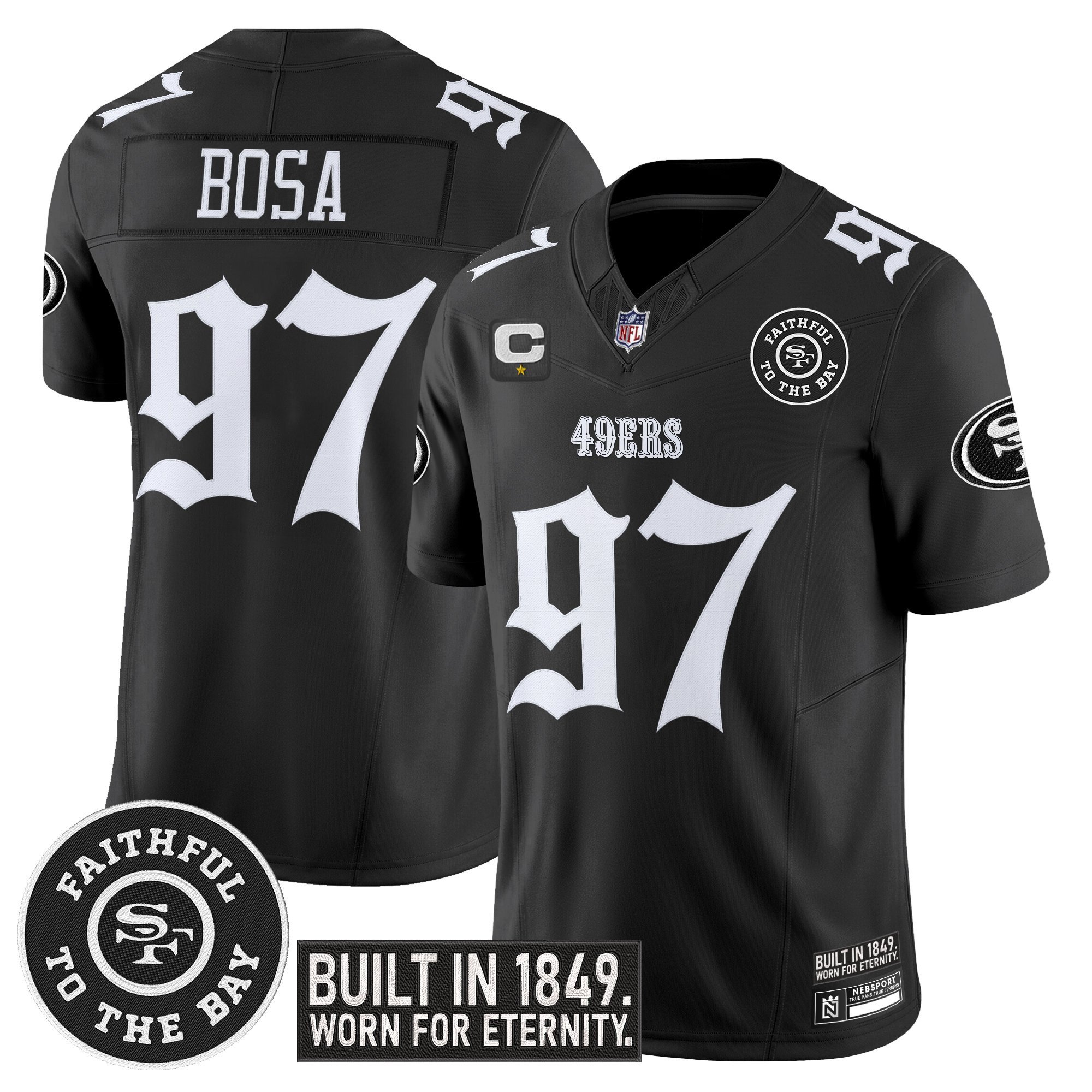 Nick Bosa Men's San Francisco 49ers 'Fog City Gothic Edition' Vapor Limited Black Jersey - All Stitched