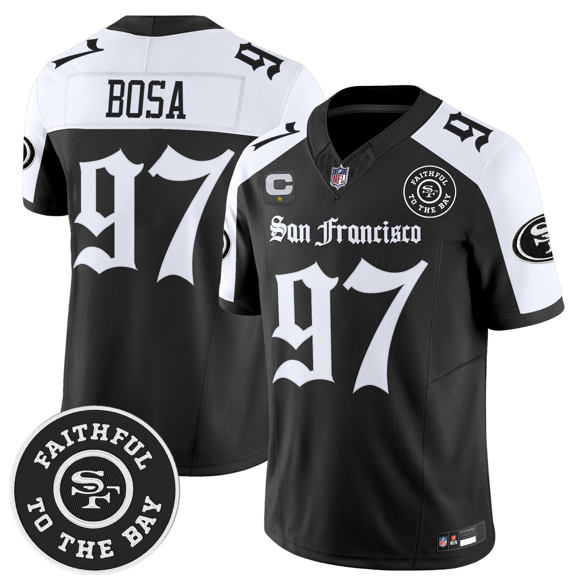 Nick Bosa Men's San Francisco 49ers 'Gothic Edition' Vapor Limited Alternate Jersey - All Stitched