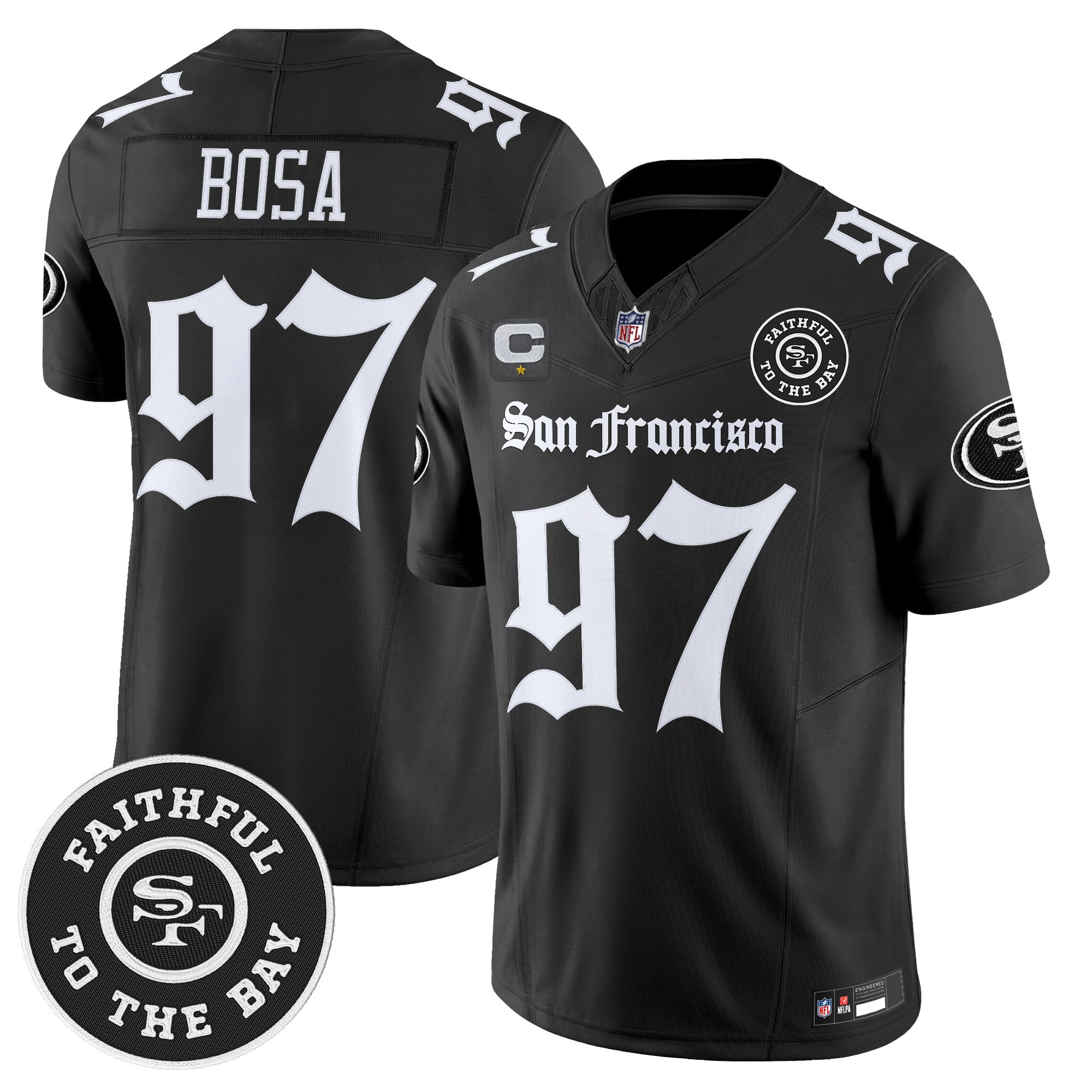 Nick Bosa Men's San Francisco 49ers 'Gothic Edition' Vapor Limited Black Jersey - All Stitched