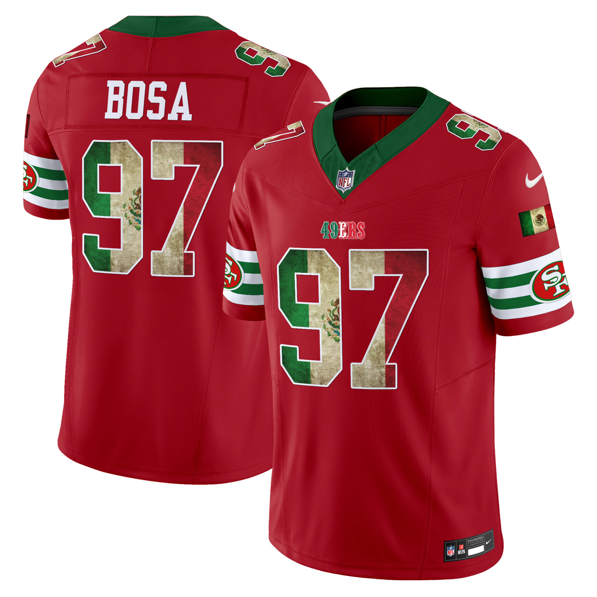 Nick Bosa Men's San Francisco 49ers Mexico Vapor Limited Red Jersey - All Stitched