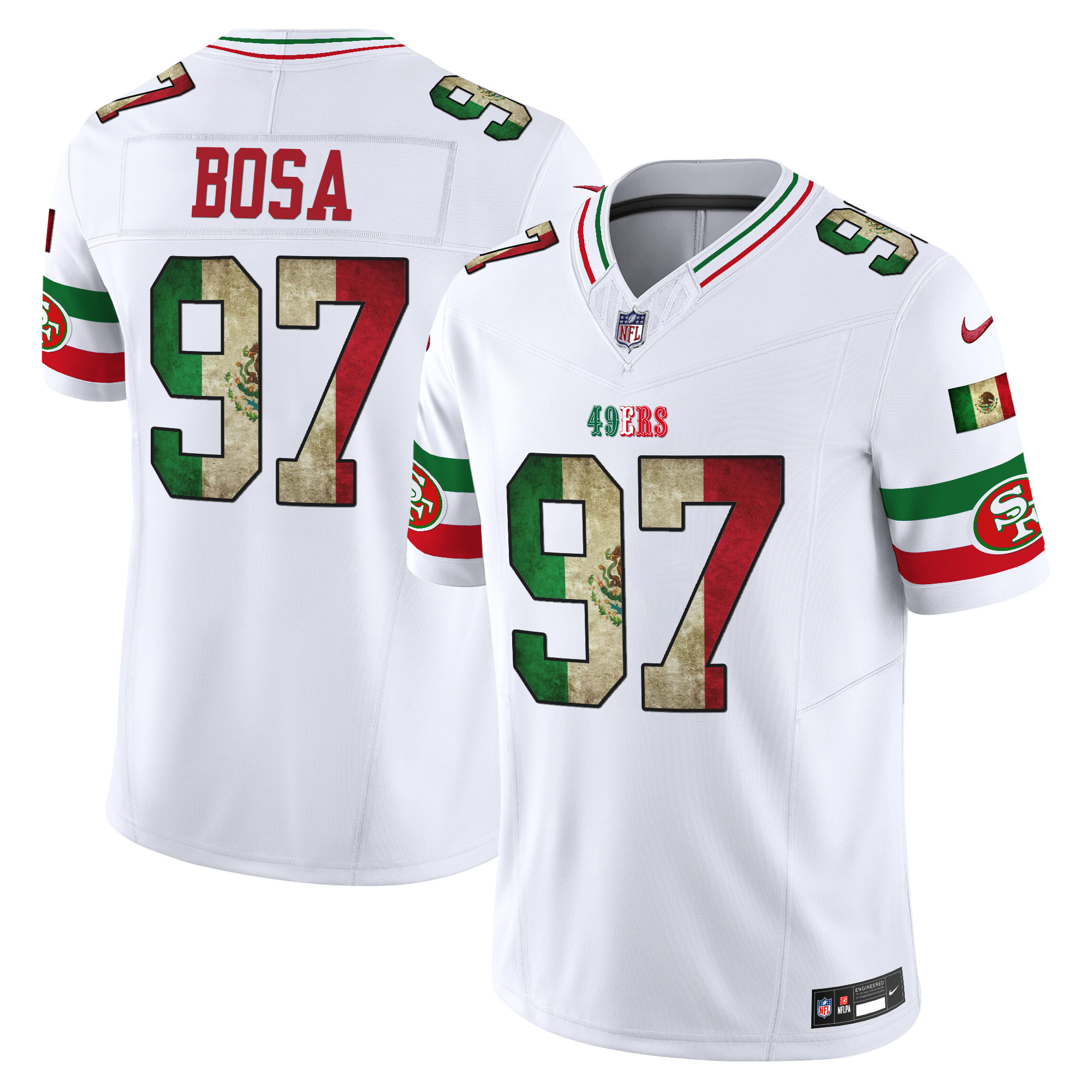 Nick Bosa Men's San Francisco 49ers Mexico Vapor Limited White Jersey - All Stitched