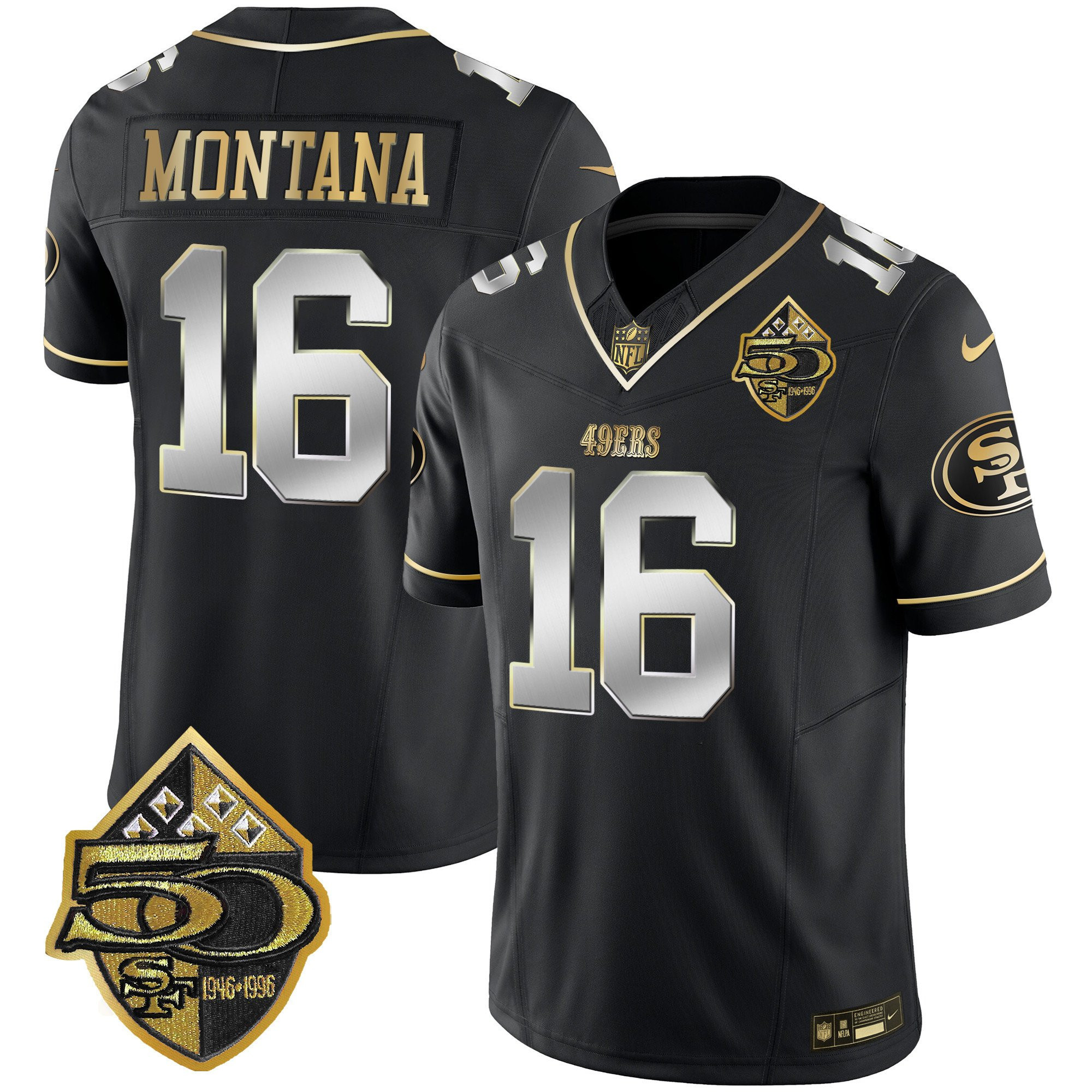 Nick Bosa San Francisco 49ers 50th Anniversary Patch Vapor Limited Black Limited Jersey - All Stitched