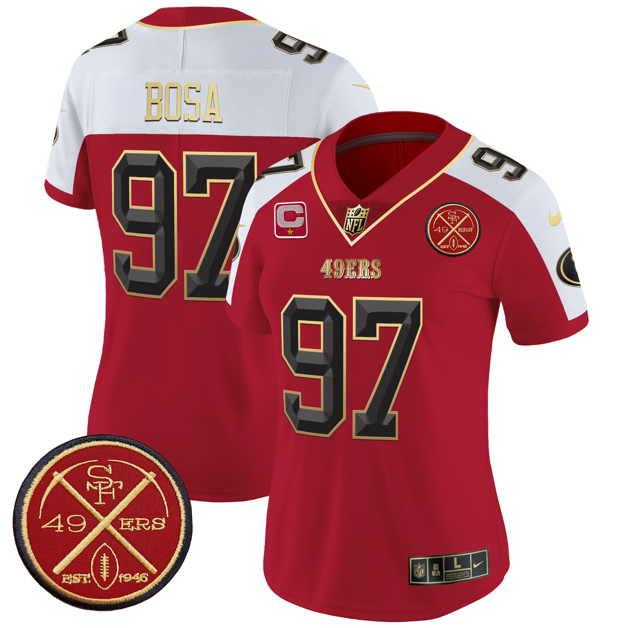 Nick Bosa Women's San Francisco 49ers Est.1946 Patch Vapor Limited Alternate Jersey - All Stitched