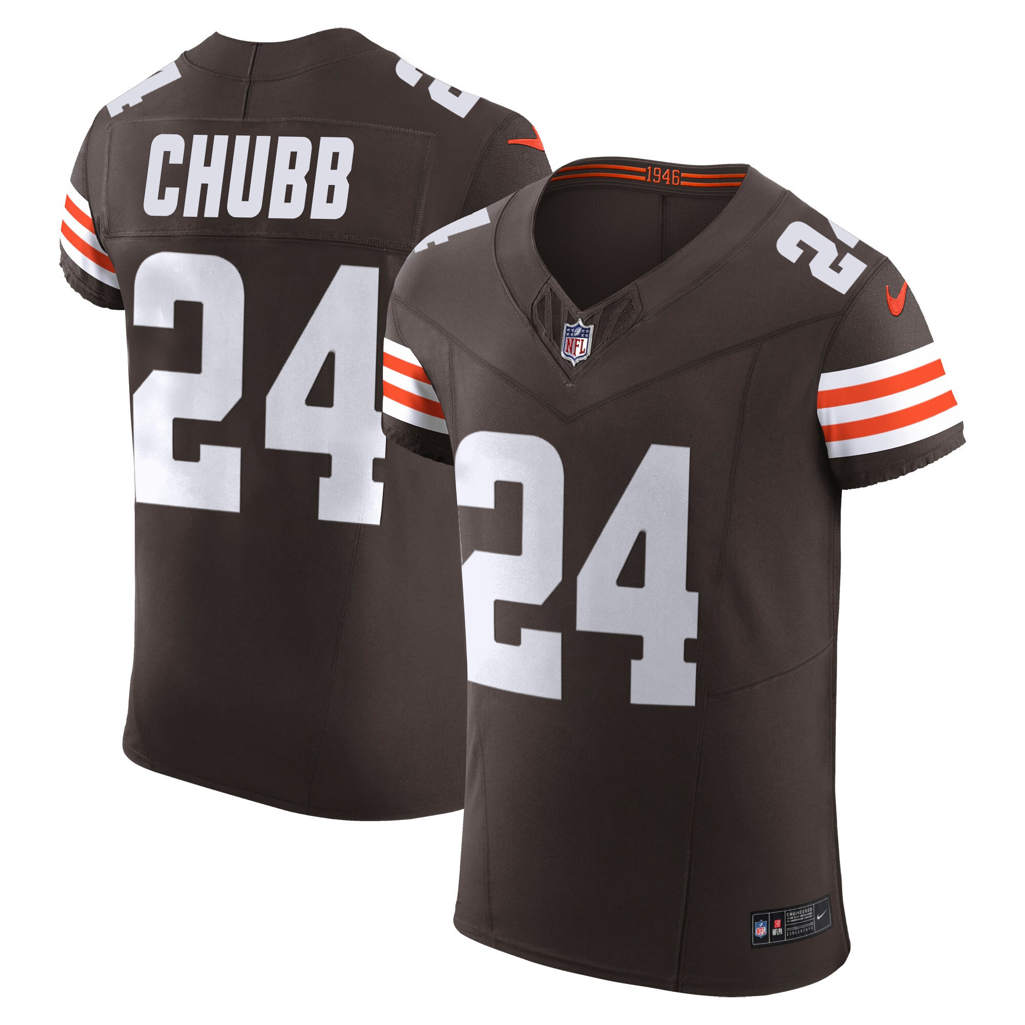 Nick Chubb Men's Cleveland Browns Vapor Elite Brown Jersey - All Stitched