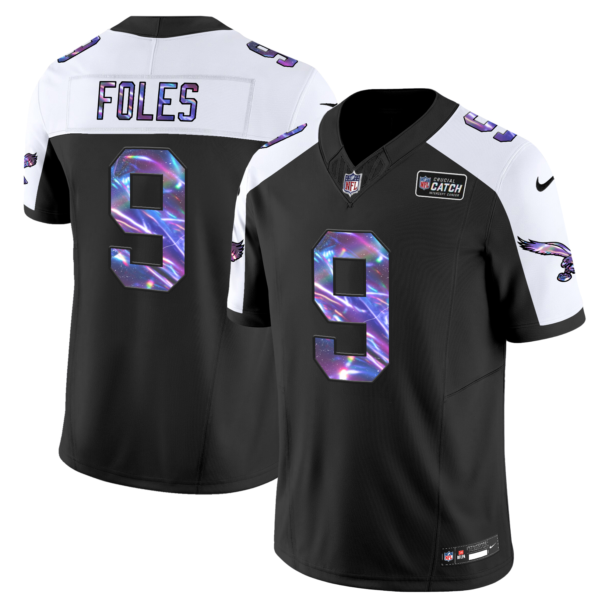 Nick Foles Men's Philadelphia Eagles 2024 Crucial Catch Vapor Limited Black Alternate Jersey - All Stitched