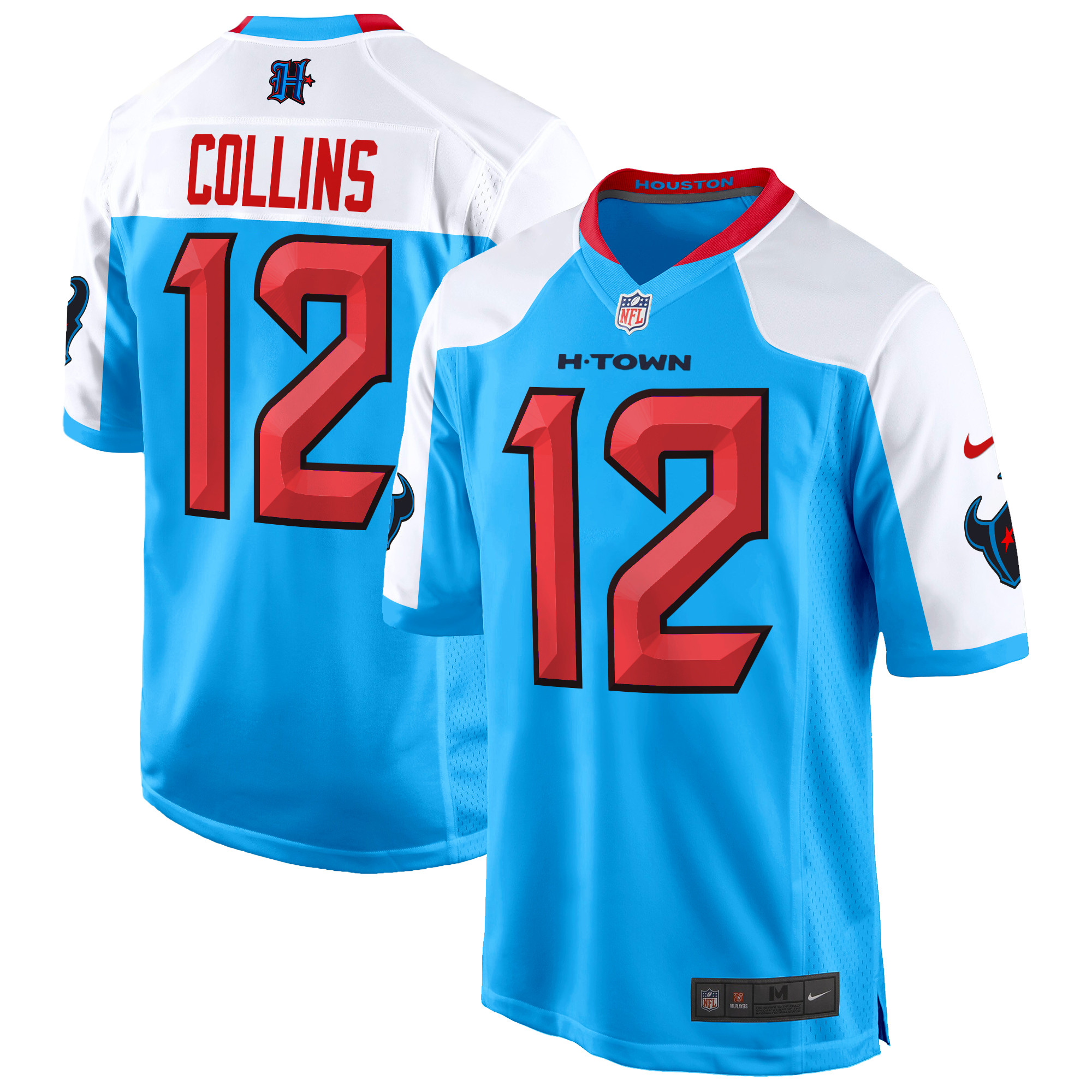 Nico Collins Men's Houston Texans 2024 Game Blue Alternate Jersey - All Stitched