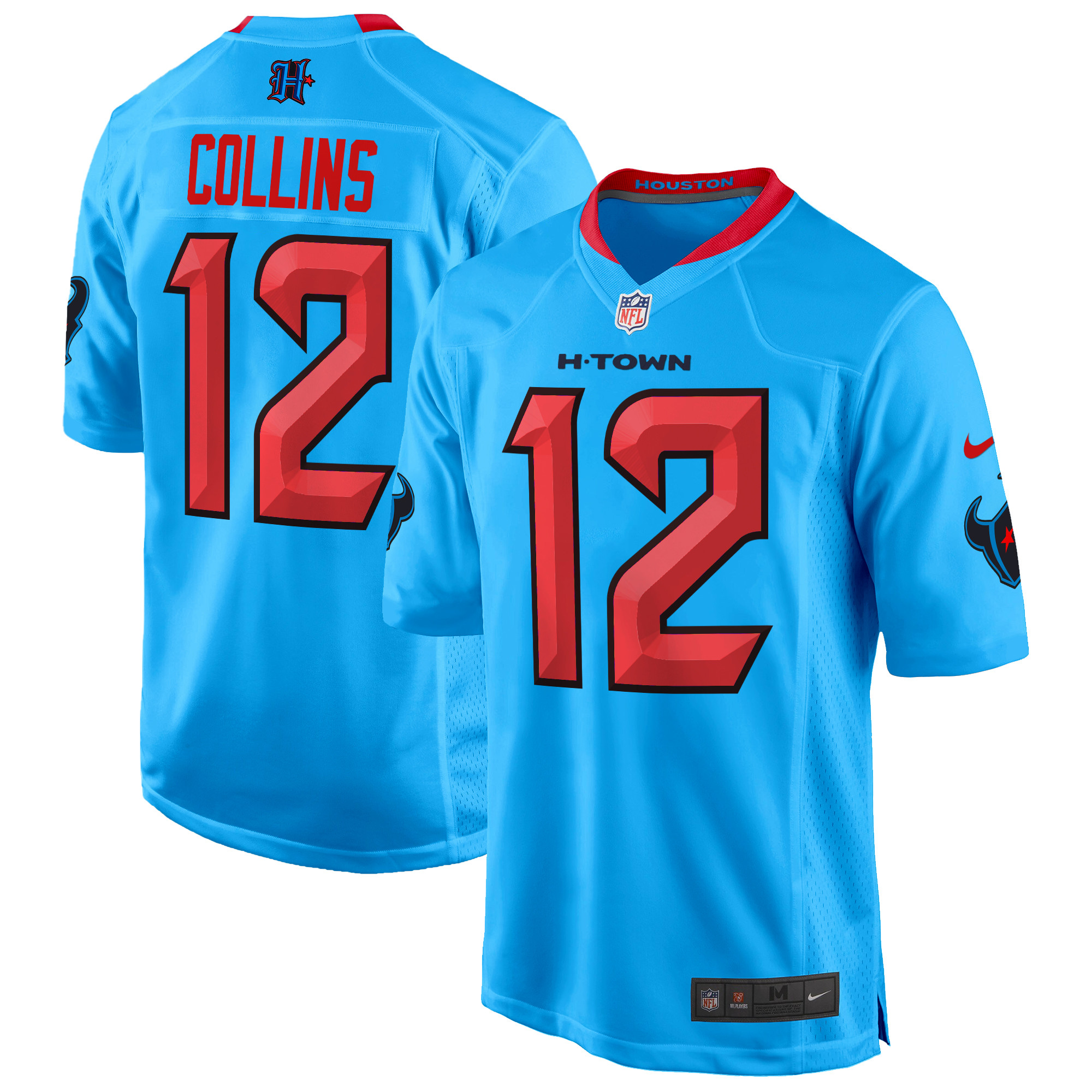 Nico Collins Men's Houston Texans 2024 Game Blue Jersey - All Stitched