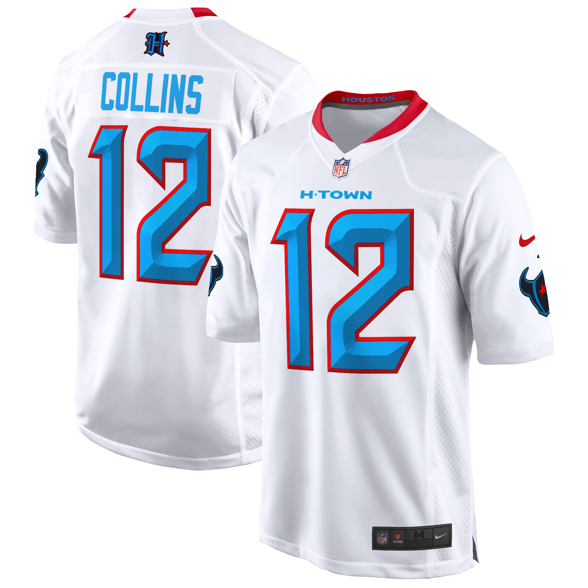 Nico Collins Men's Houston Texans 2024 Game White Jersey - All Stitched
