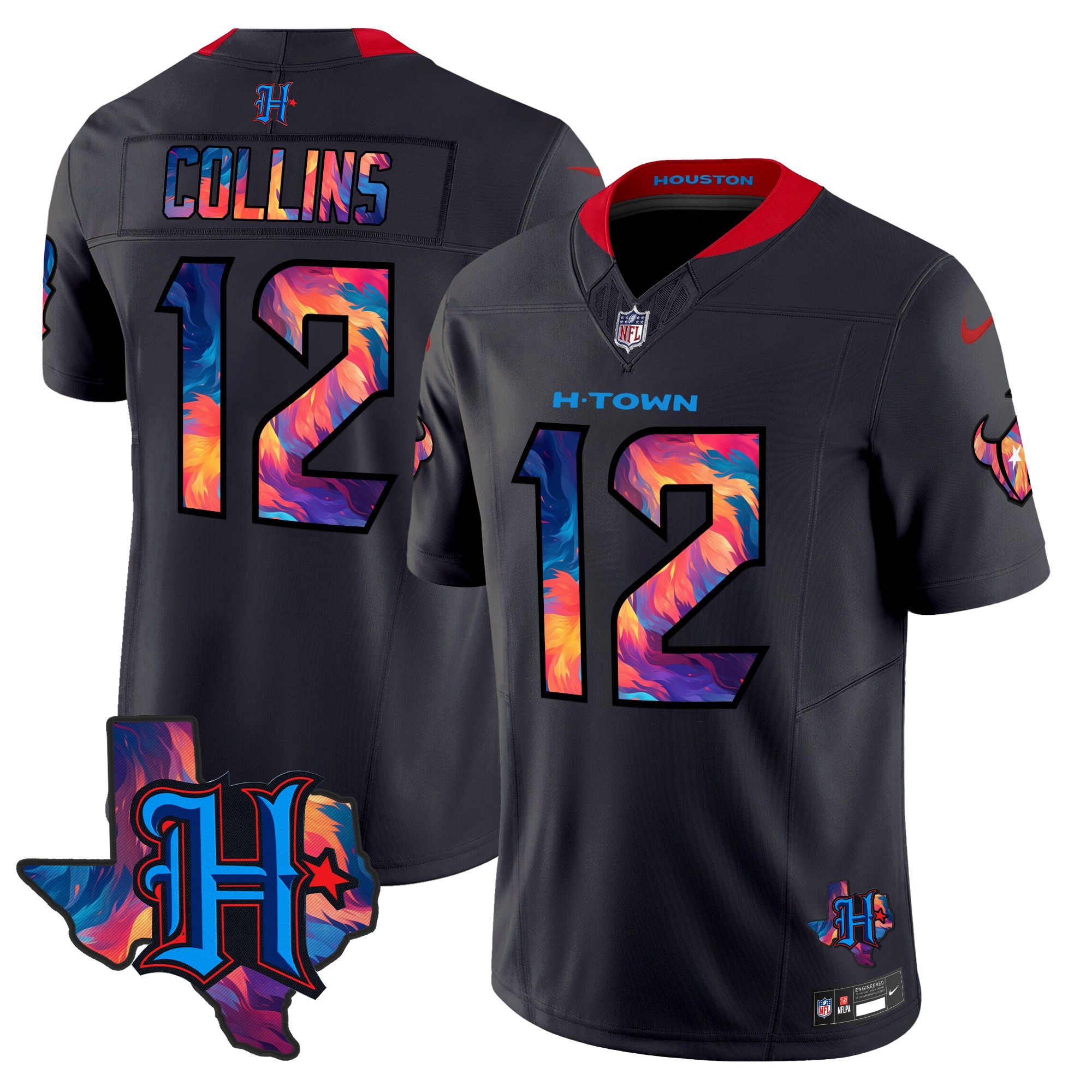 Nico Collins Men's Houston Texans 2024 Special Vapor Limited Navy Limited Jersey - All Stitched