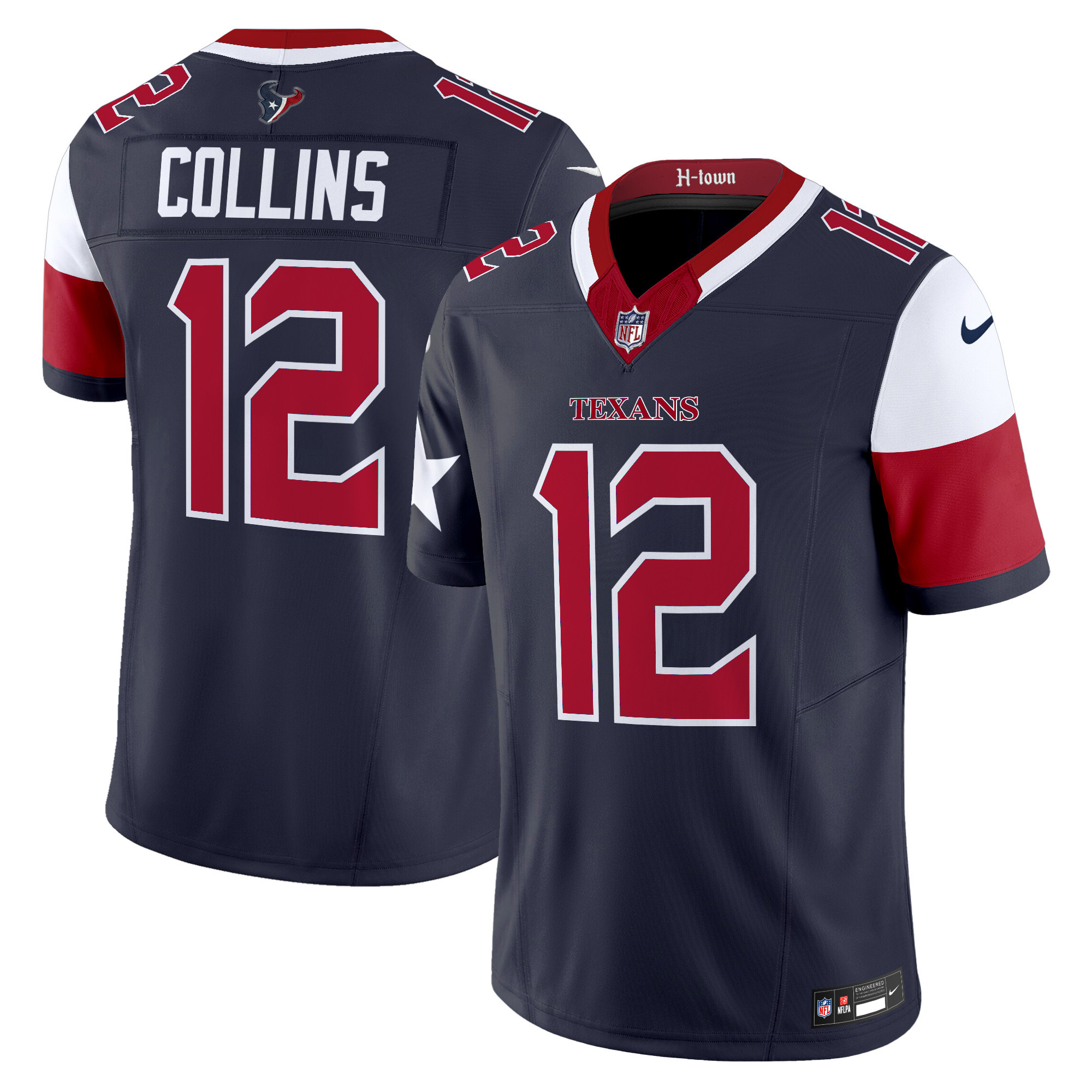 Nico Collins Men's Houston Texans 2024 Vapor Limited Navy Jersey - All Stitched