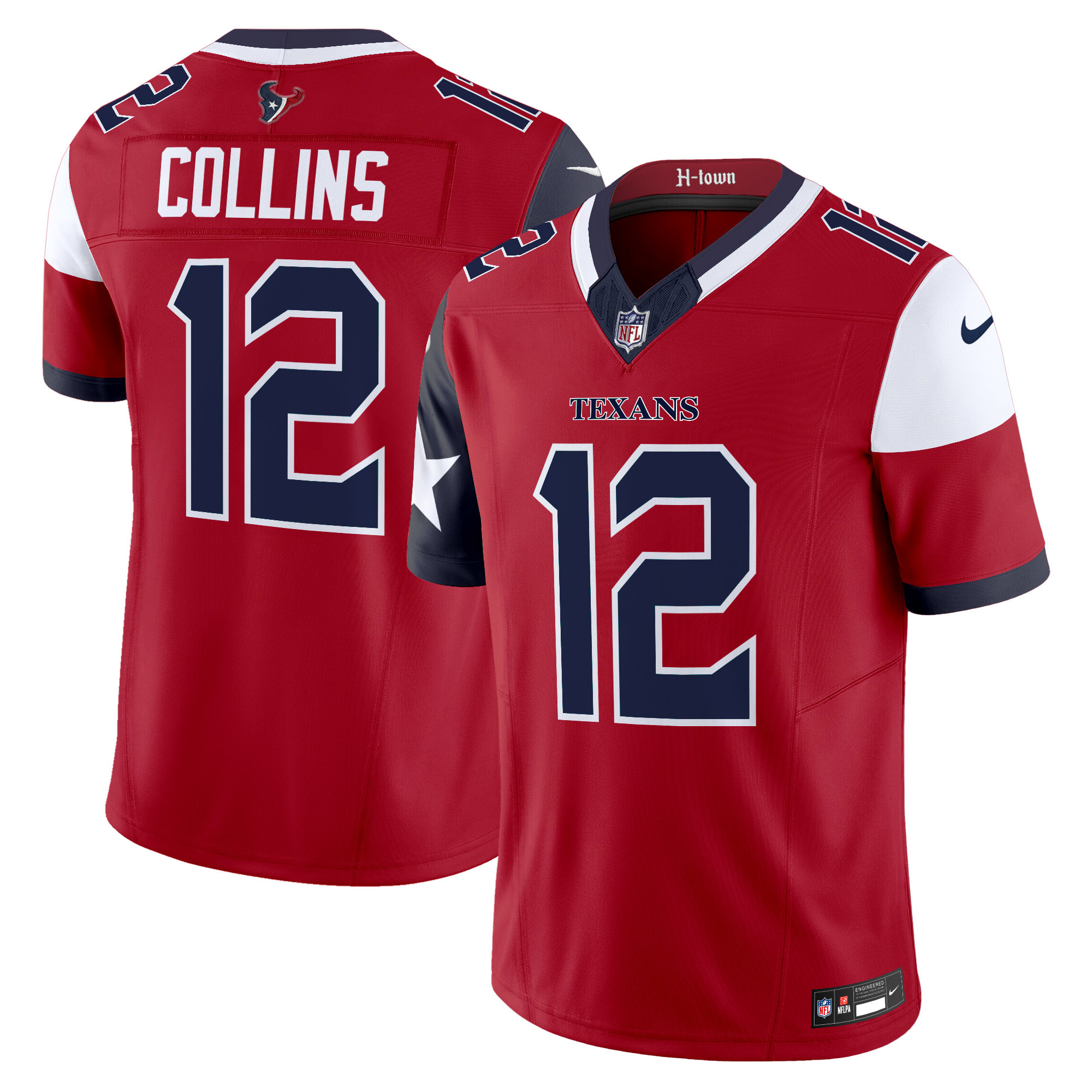 Nico Collins Men's Houston Texans 2024 Vapor Limited Red Jersey - All Stitched