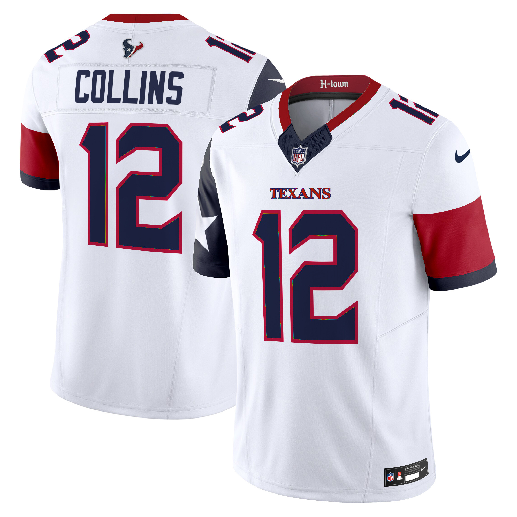 Nico Collins Men's Houston Texans 2024 Vapor Limited White Jersey - All Stitched