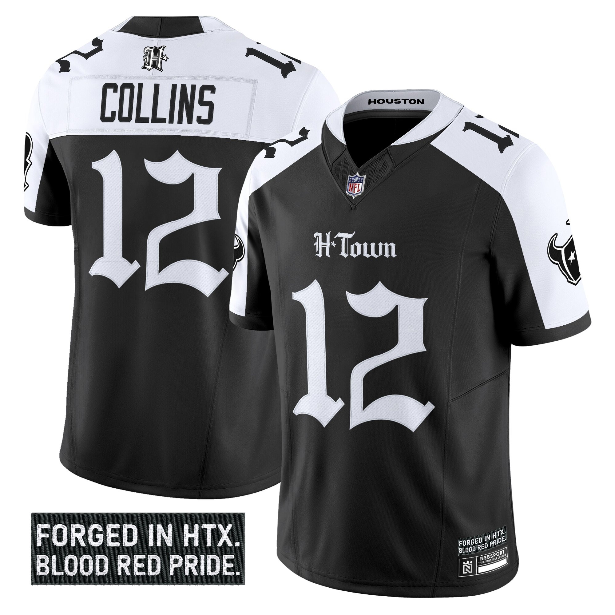 Nico Collins Men's Houston Texans 'Gothic Lone Star Shadows Edition' Vapor Limited Alternate Jersey - All Stitched