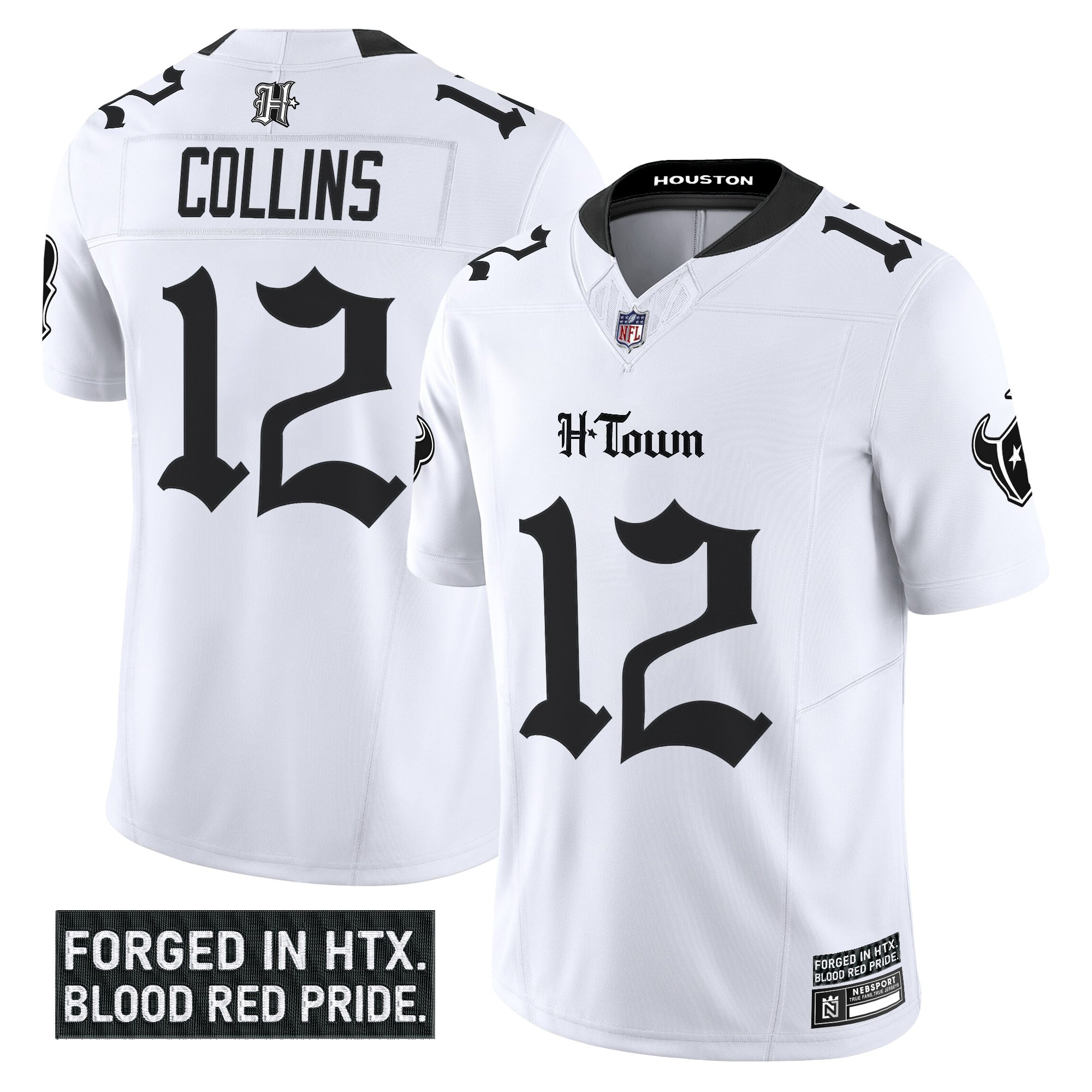 Nico Collins Men's Houston Texans 'Gothic Lone Star Shadows Edition' Vapor Limited White Jersey - All Stitched