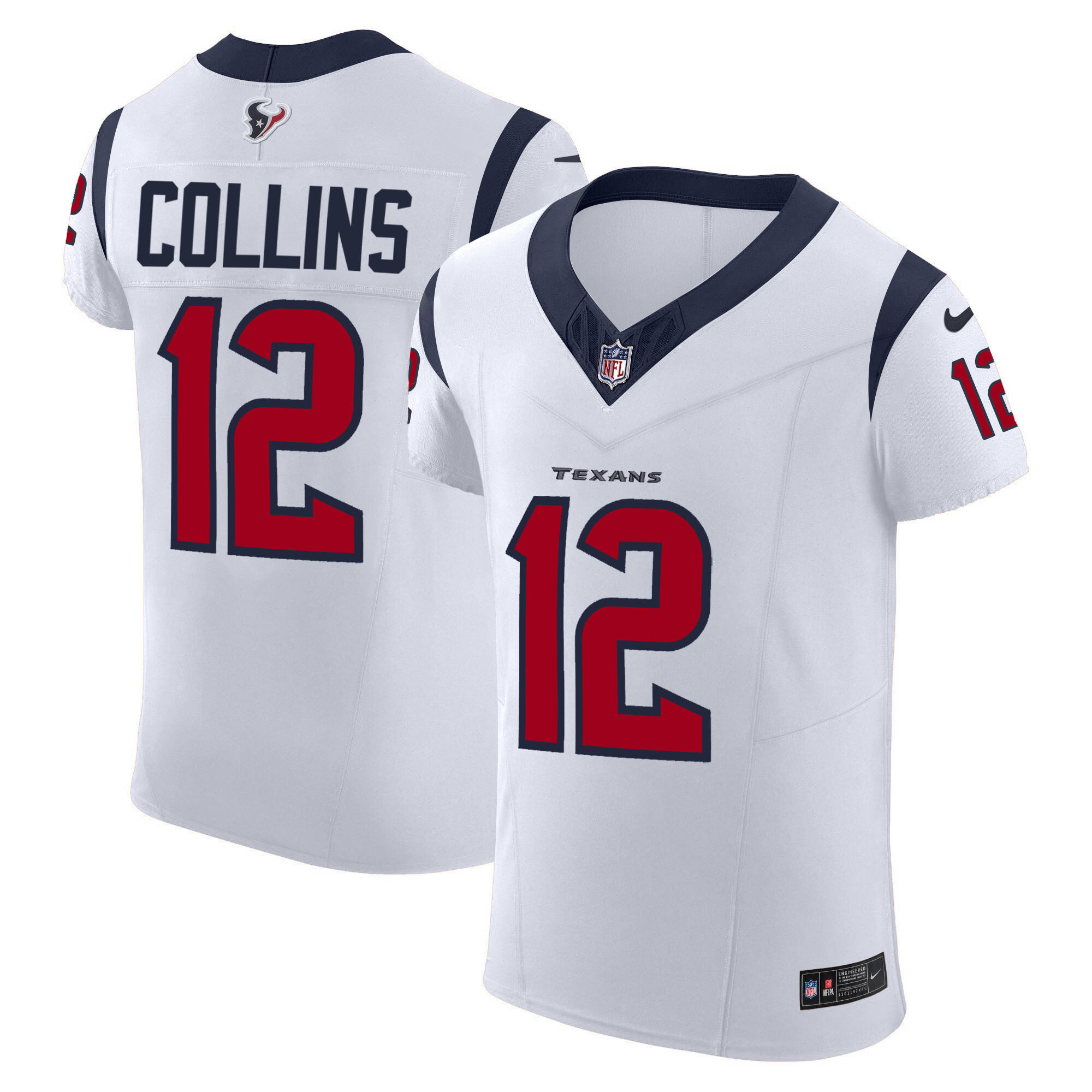Nico Collins Men's Houston Texans Vapor Elite White Jersey - All Stitched