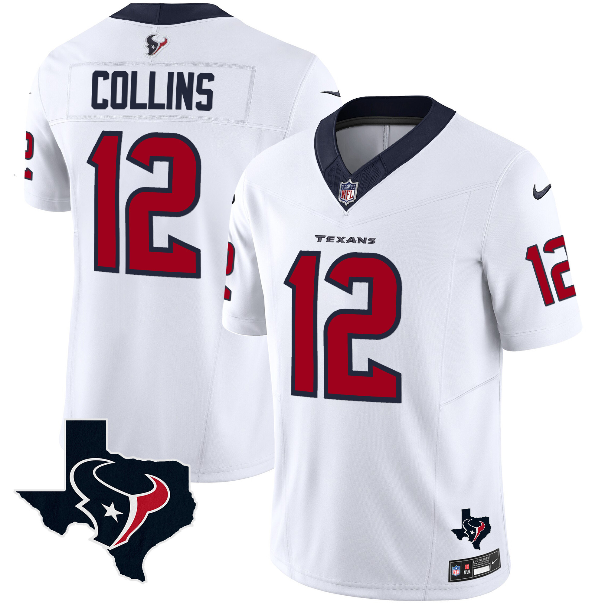 Nico Collins Men's Houston Texans Vapor Limited White Jersey - All Stitched