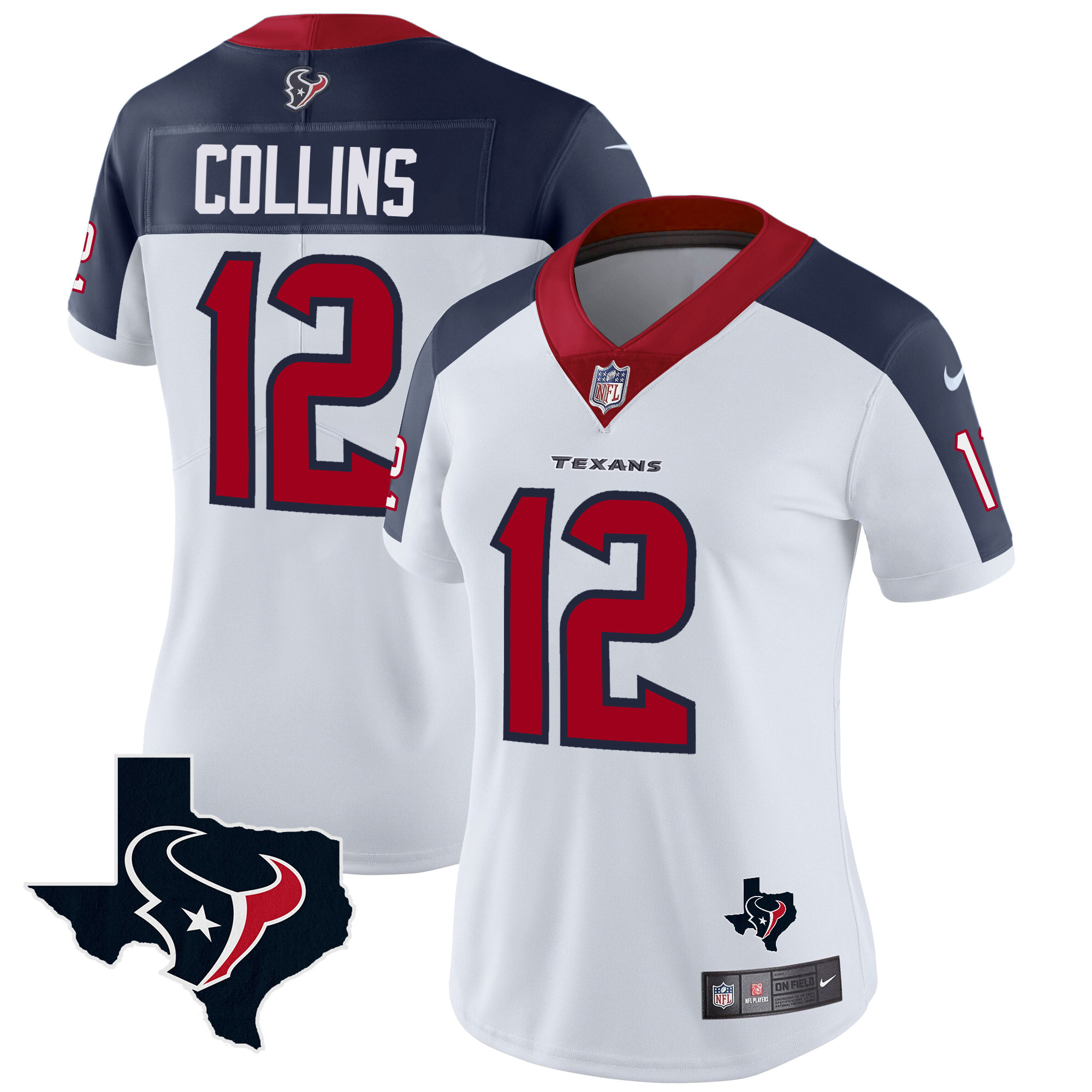 Nico Collins Women's Houston Texans Vapor Limited Inverted Jersey - All Stitched
